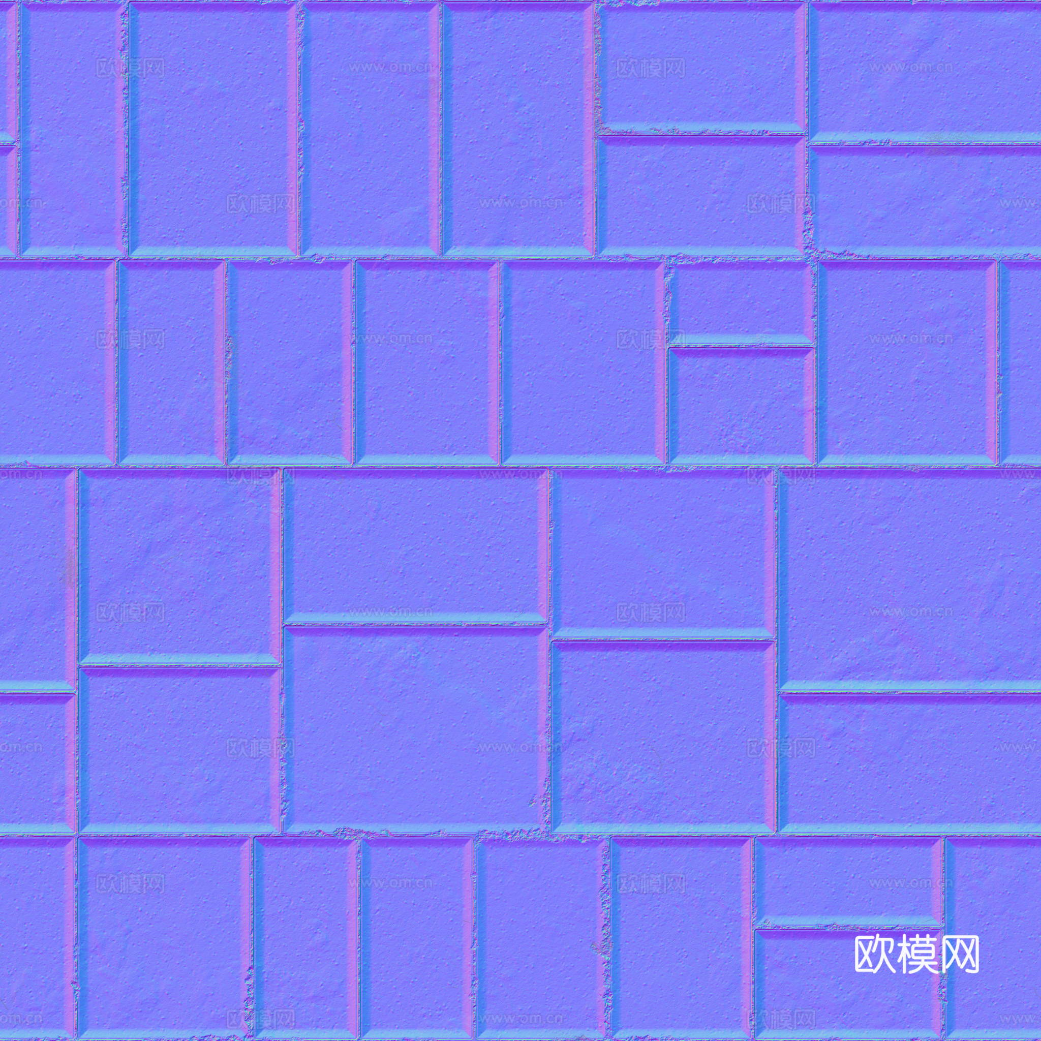 无缝地砖砖地水泥砖铺路砖户外砖 PBR材质贴图 2k