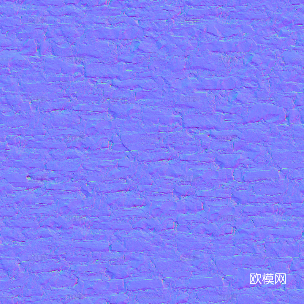 无缝石墙石地 PBR材质贴图 1k