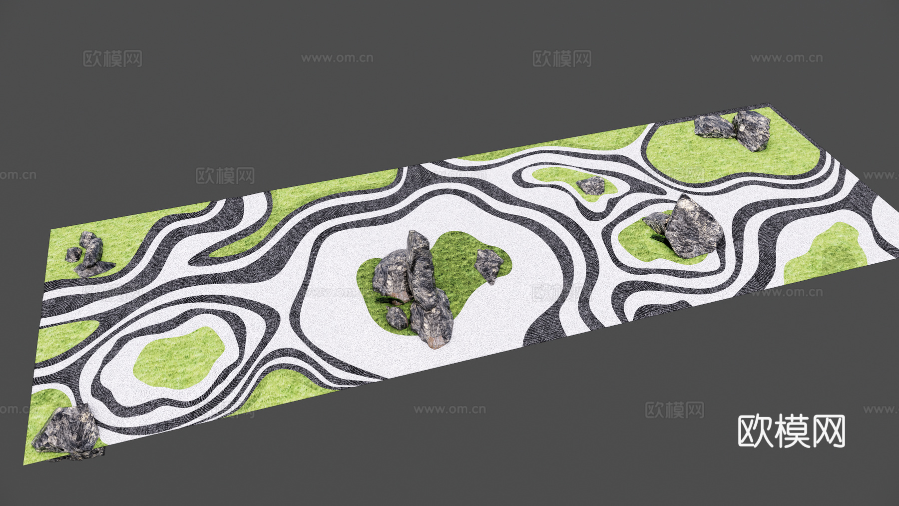 微地形 枯山水su模型