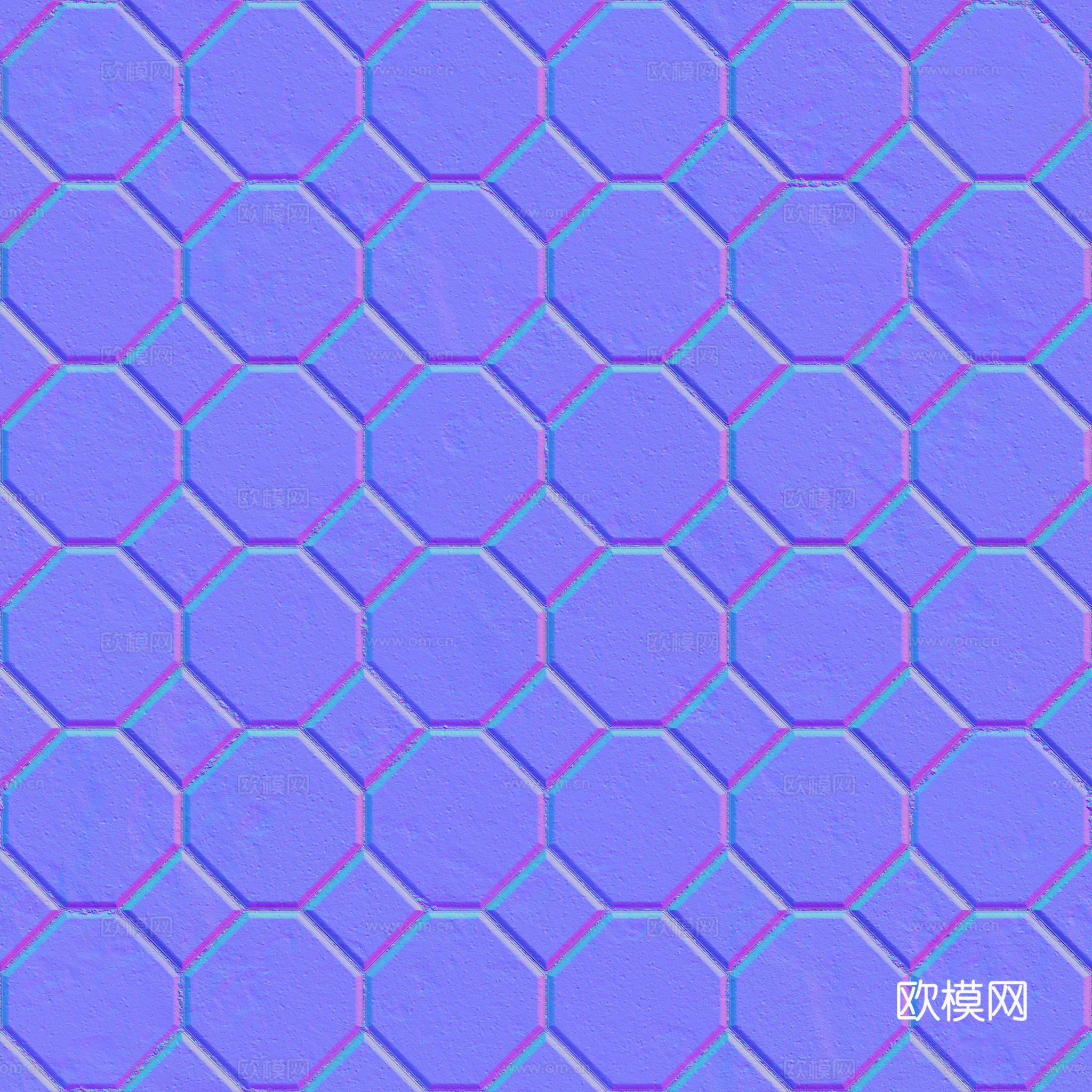 无缝地砖水泥砖铺路砖户外砖 PBR材质贴图 2k