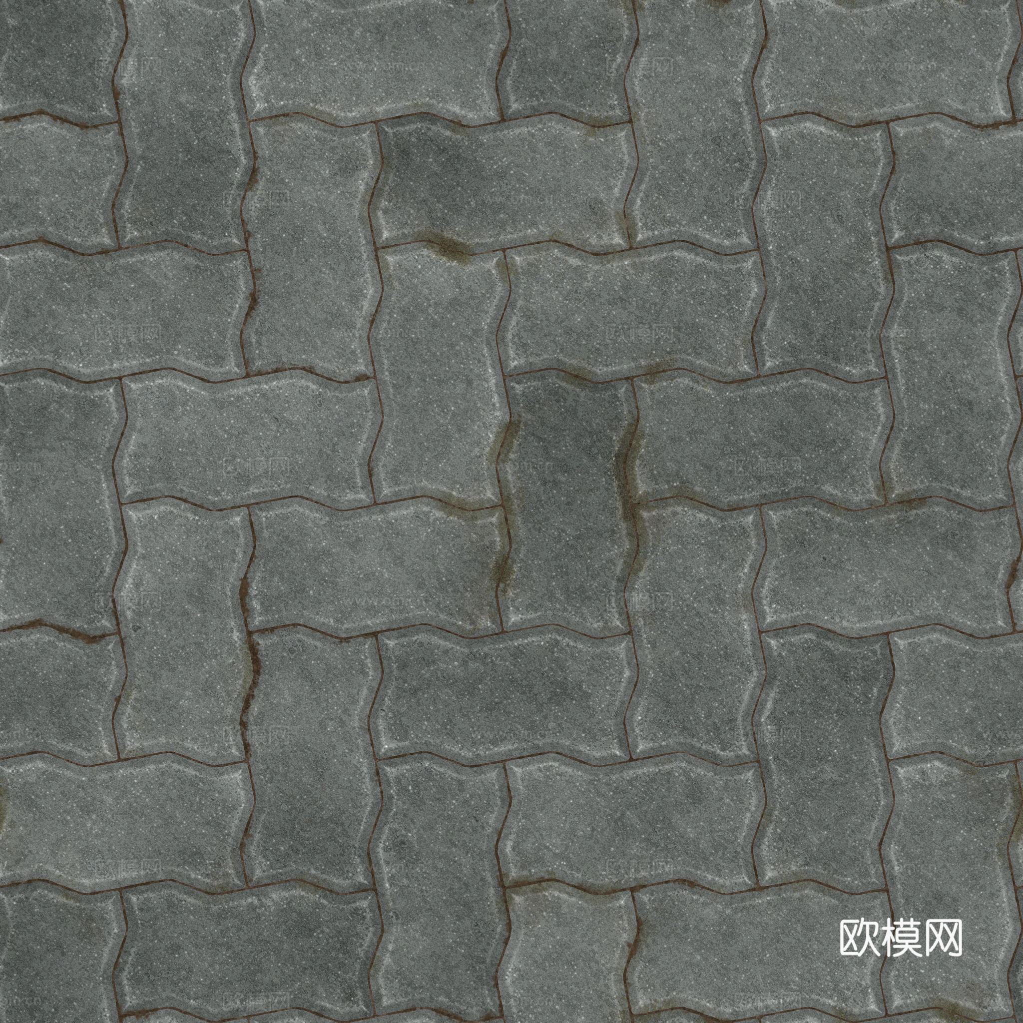 无缝地砖水泥砖铺路砖户外砖 PBR材质贴图 2k