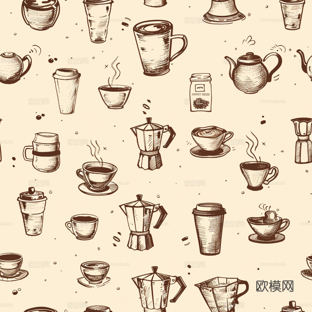 咖啡壁纸 花纹壁纸 卡通壁纸 壁纸