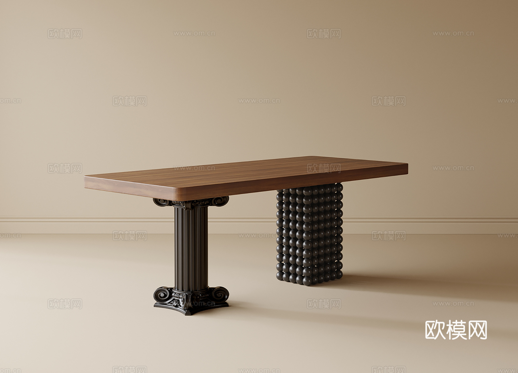 法式书桌 餐桌3d模型下载