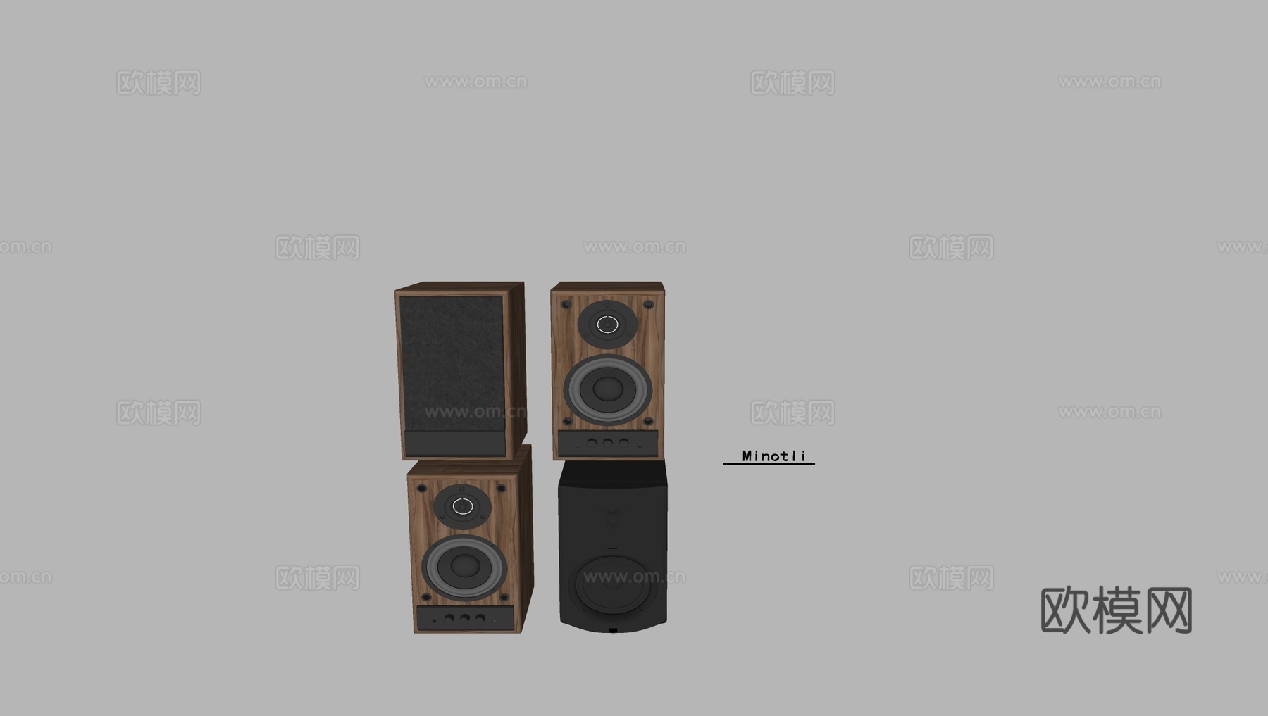 现代音响低音炮 影音设备su模型