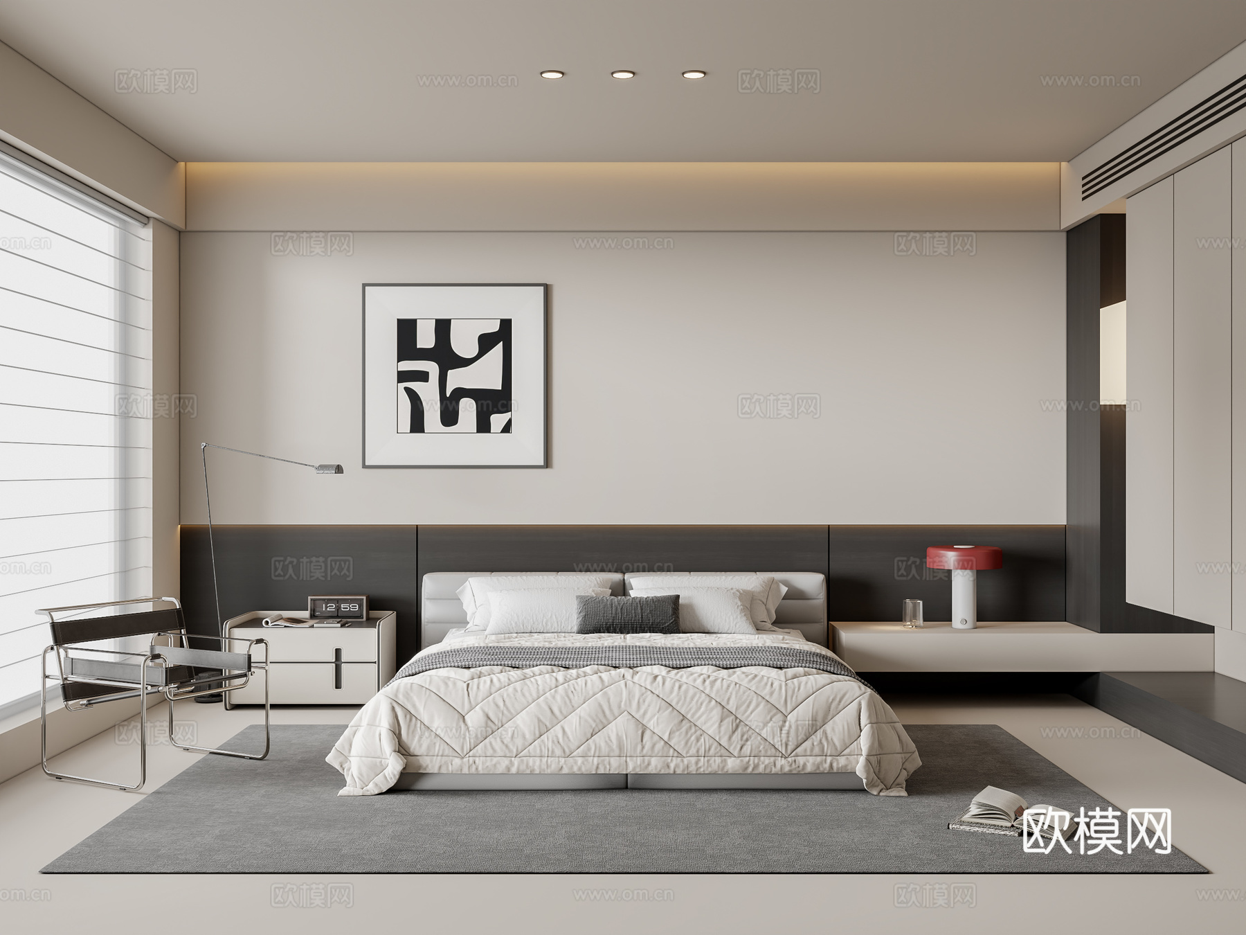现代卧室su模型
