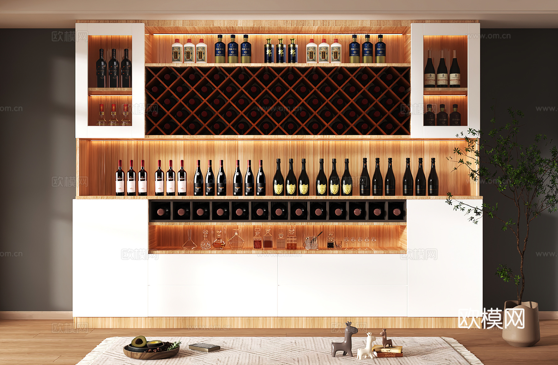 酒柜设计 酒柜 红酒柜 吧台酒柜 隔断酒柜3d模型下载