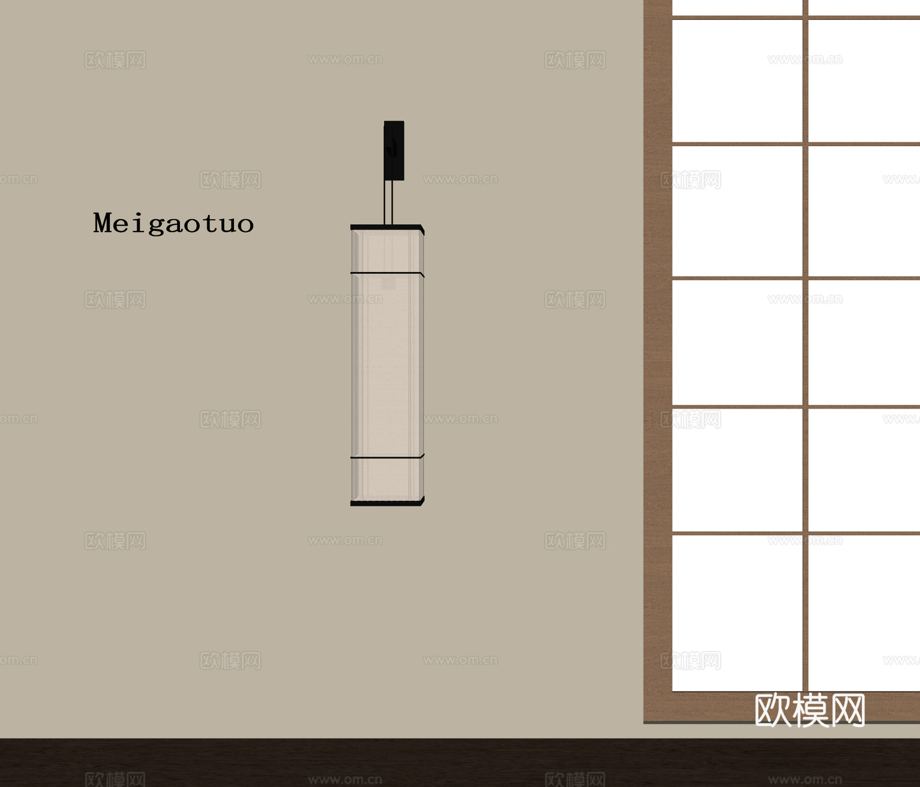 新中式壁灯su模型