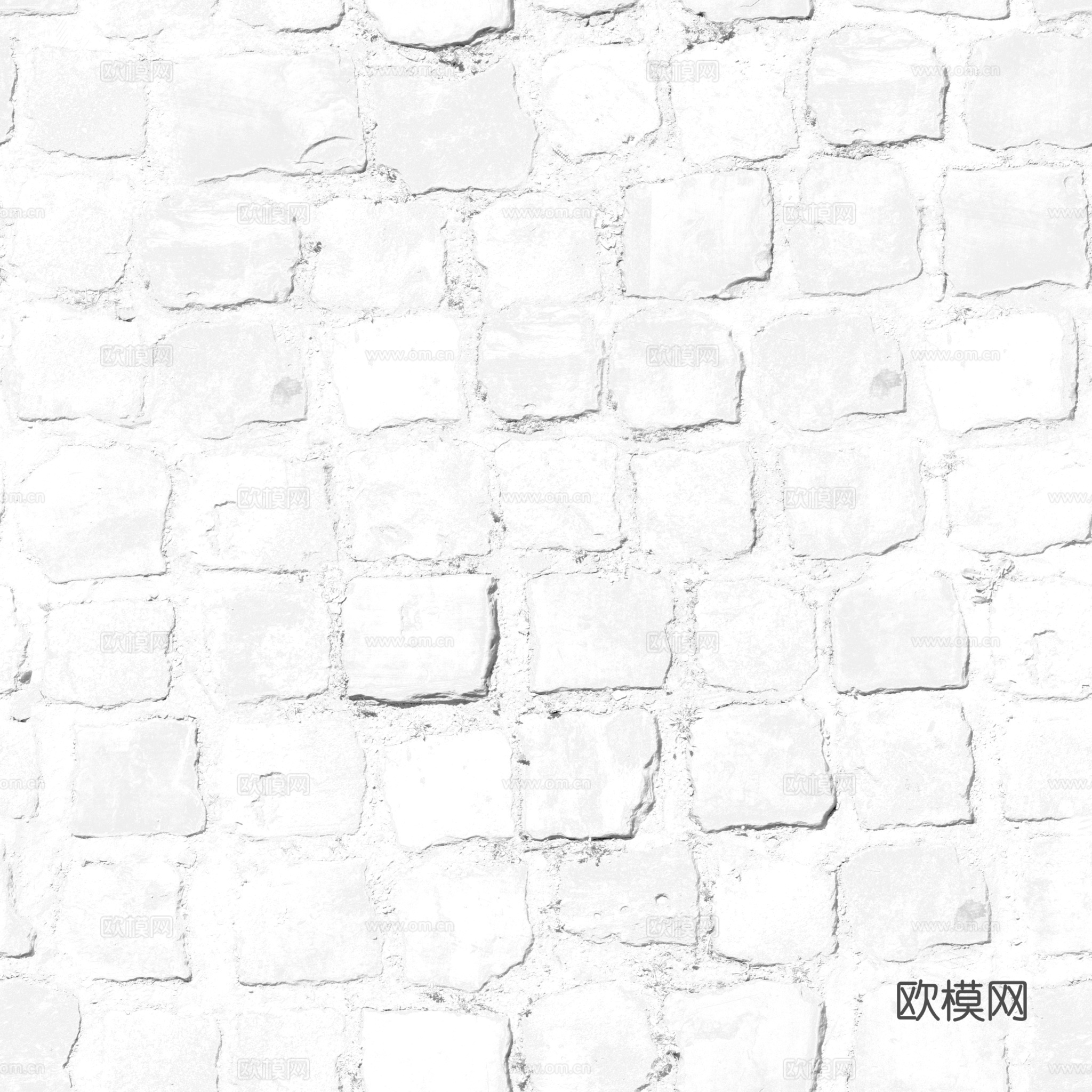 无缝石地石砖铺路石户外地 PBR材质贴图 2k