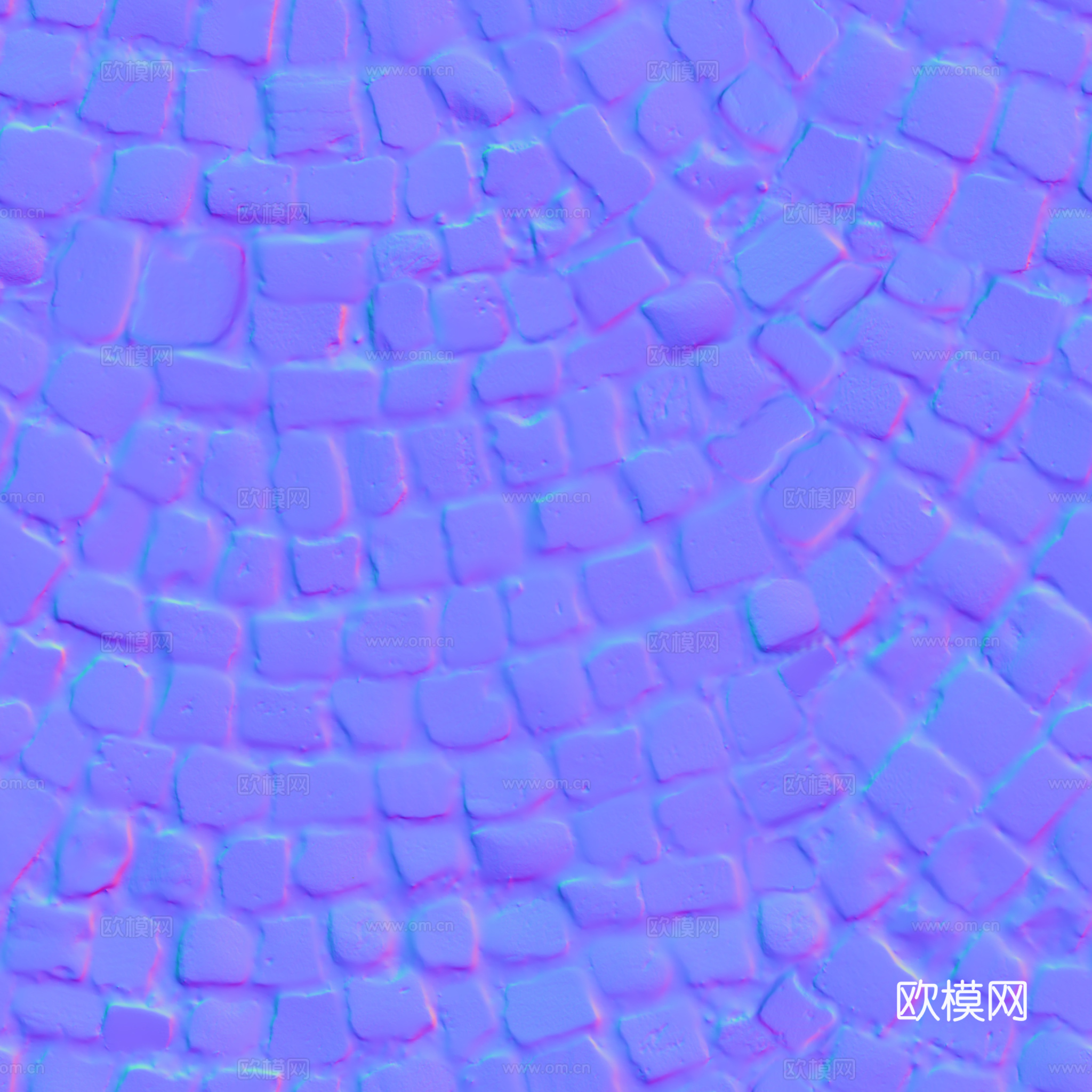 无缝石地石砖铺路石户外地 PBR材质贴图 2k