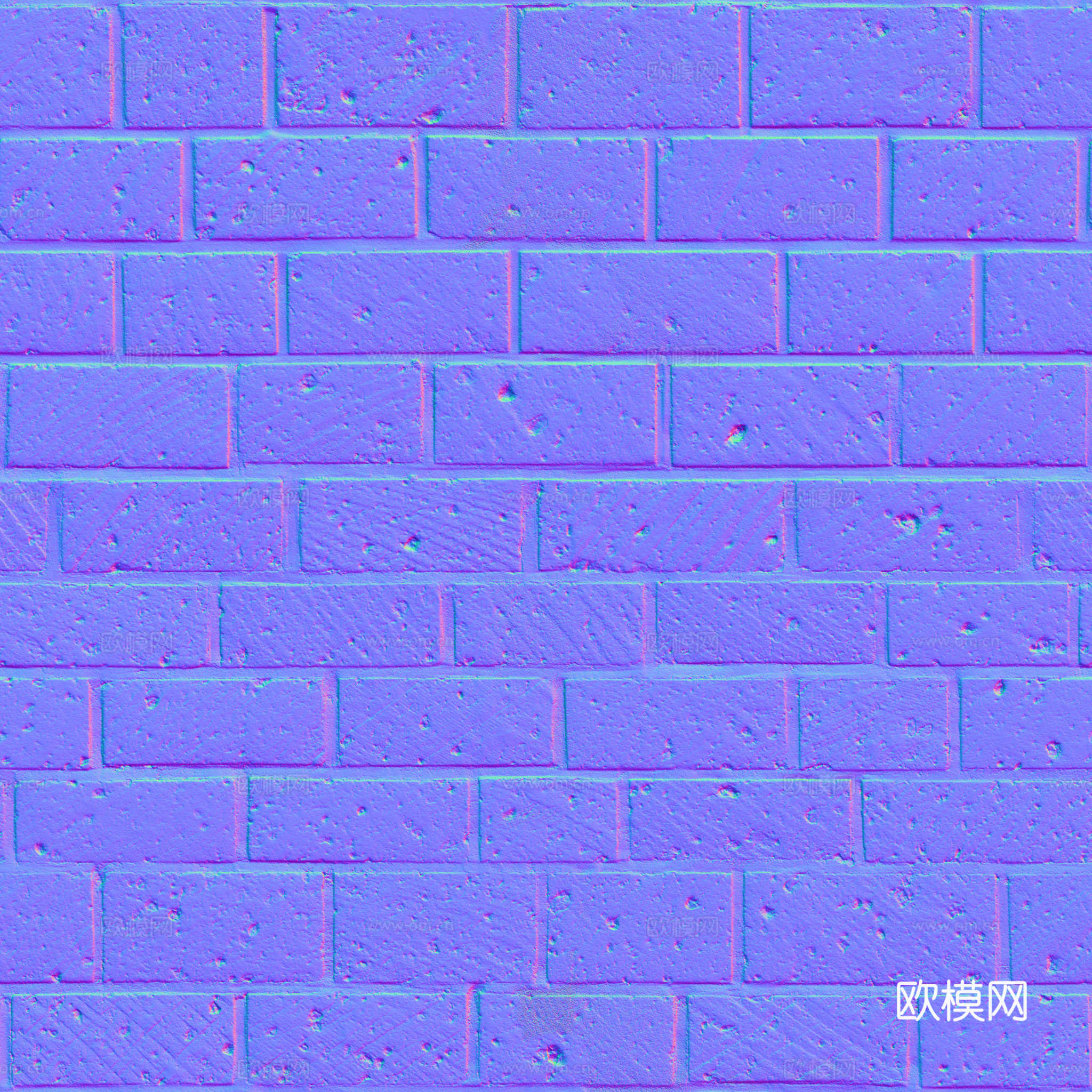 无缝砖墙户外砖 PBR材质贴图 2k