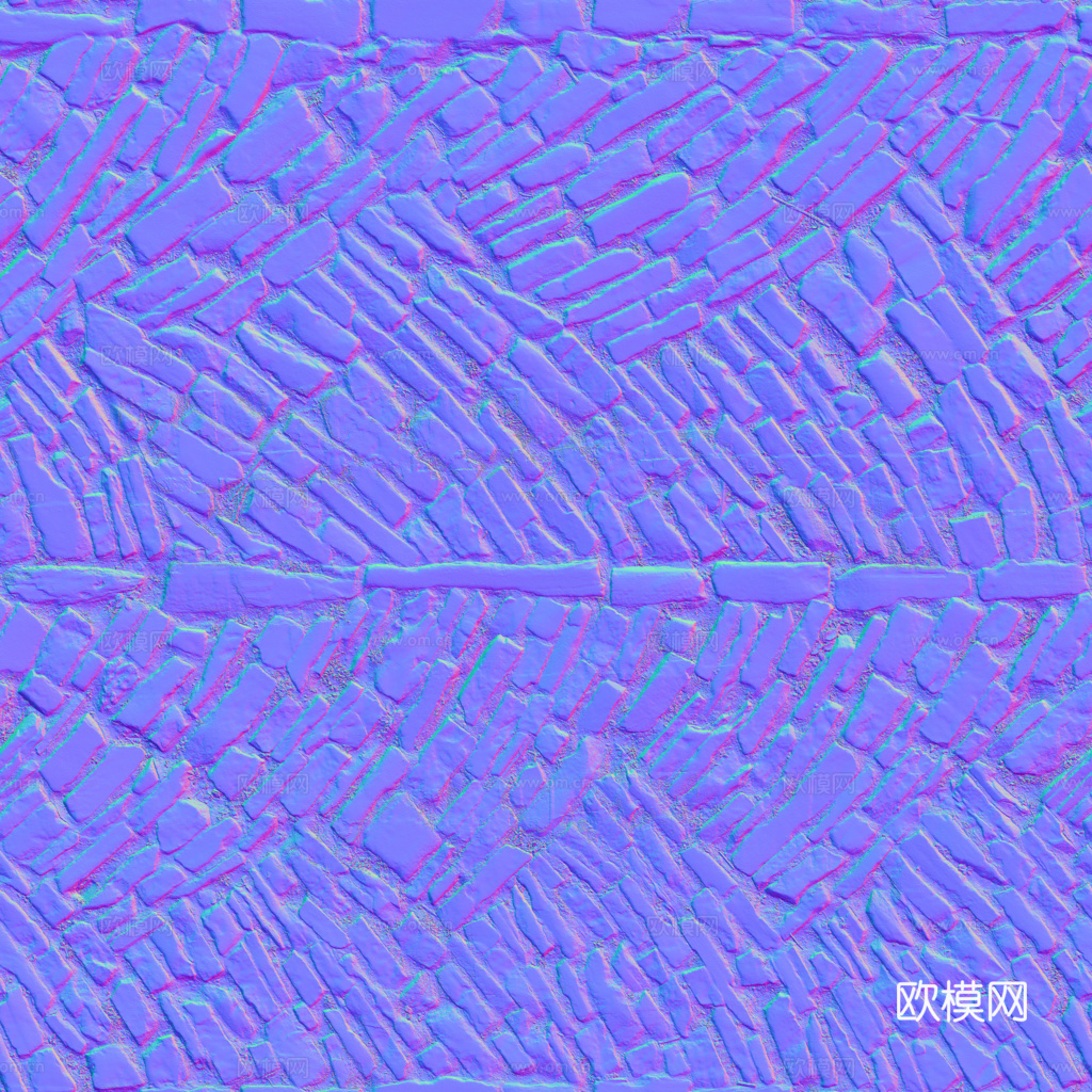 无缝石地石砖铺路石户外地面 PBR材质贴图 1k