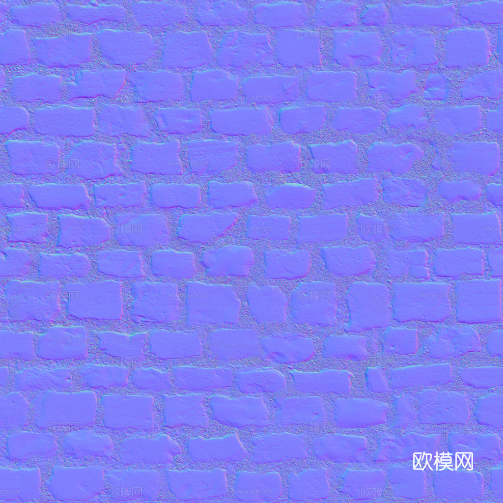 无缝石地石砖铺路石户外地面 PBR材质贴图 1k
