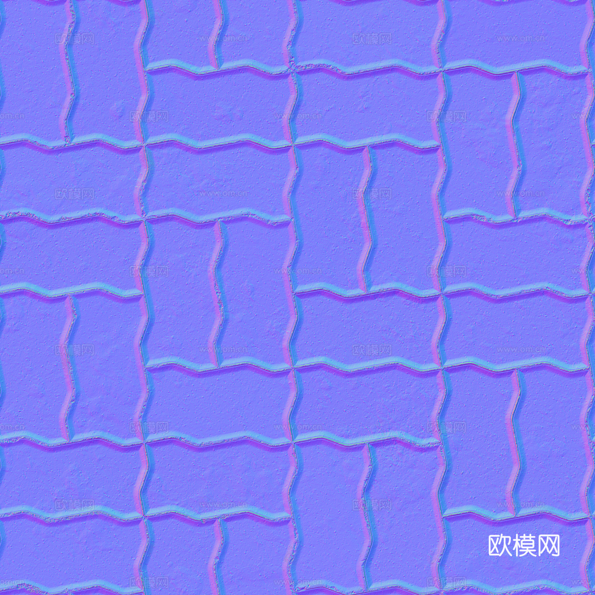 无缝地砖水泥砖铺路砖户外砖 PBR材质贴图 2k