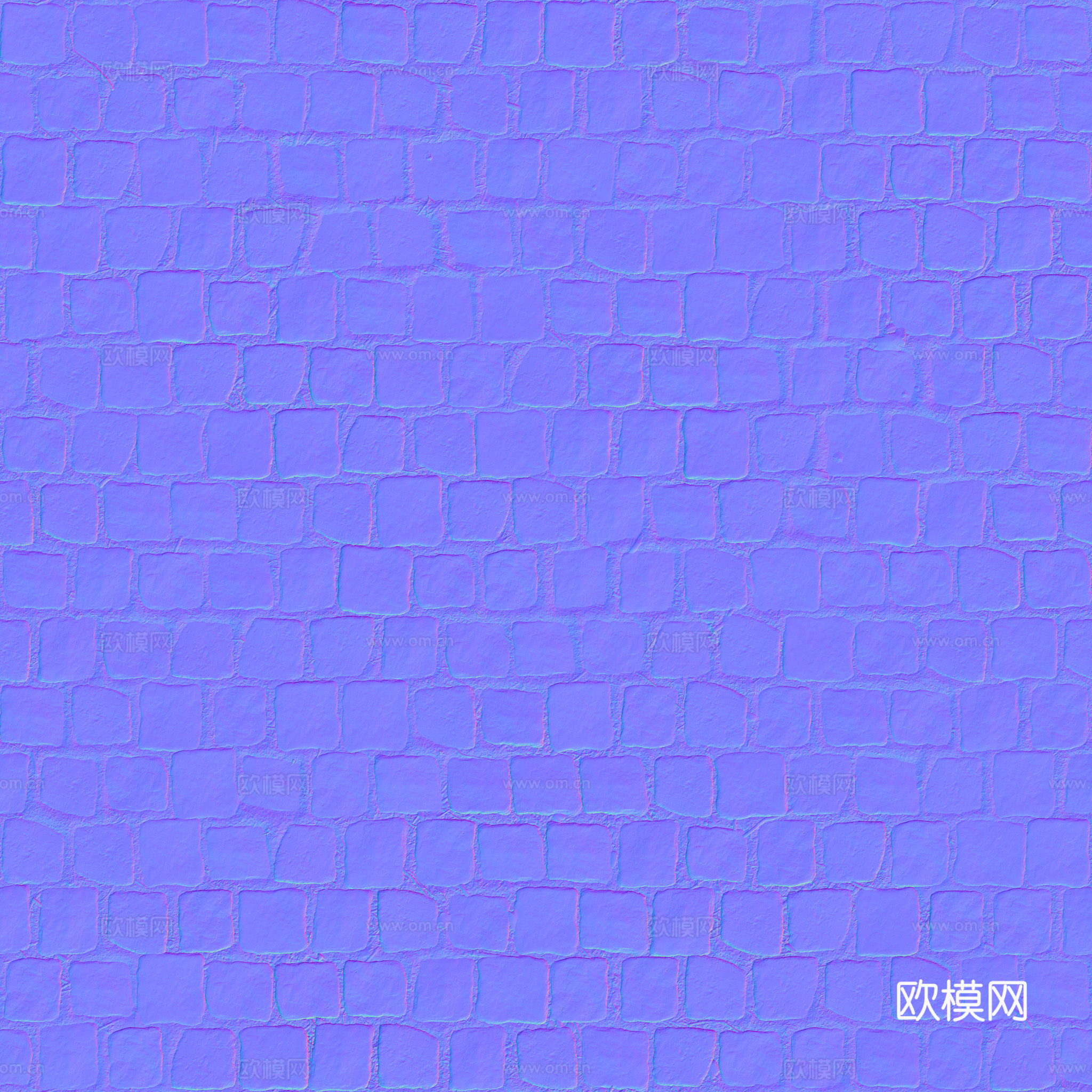 无缝石地石砖铺路石户外地面 PBR材质贴图 2k