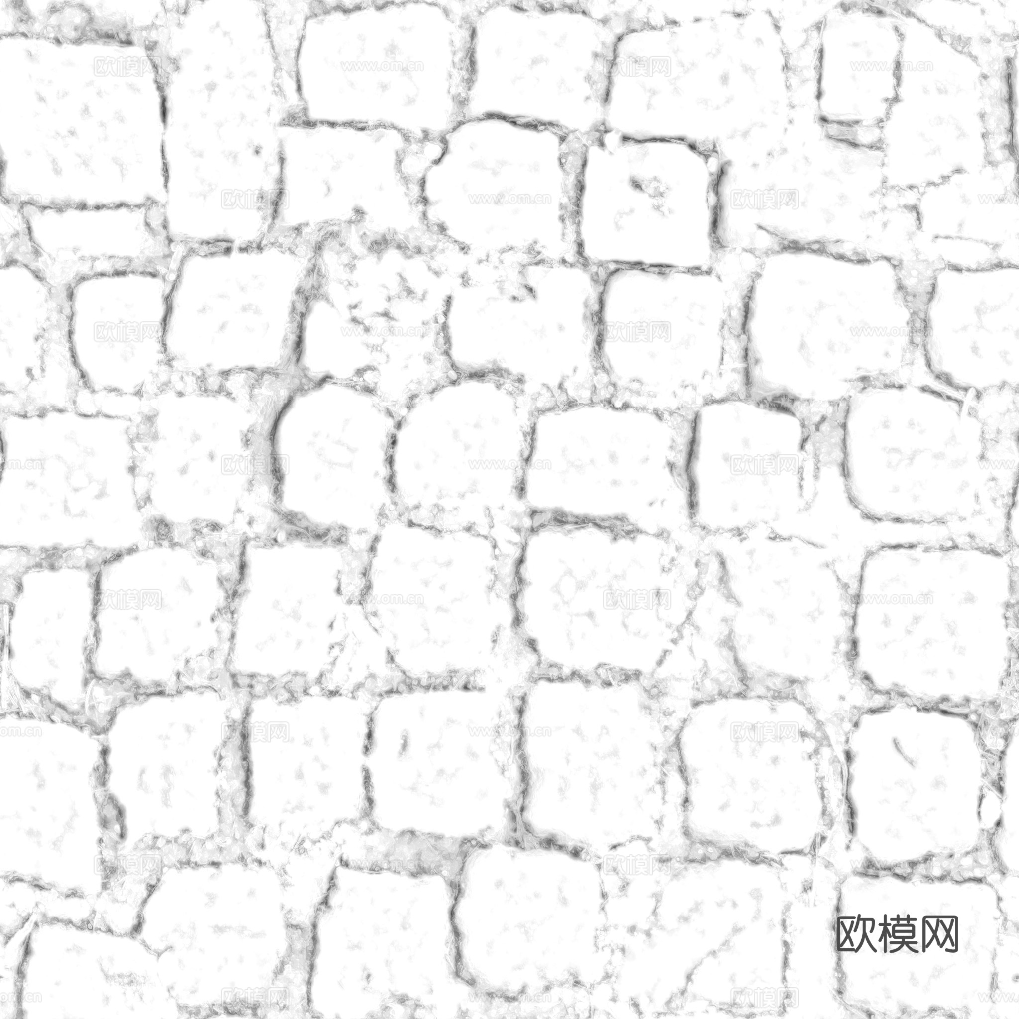 无缝石地石砖铺路石 PBR材质贴图 2k