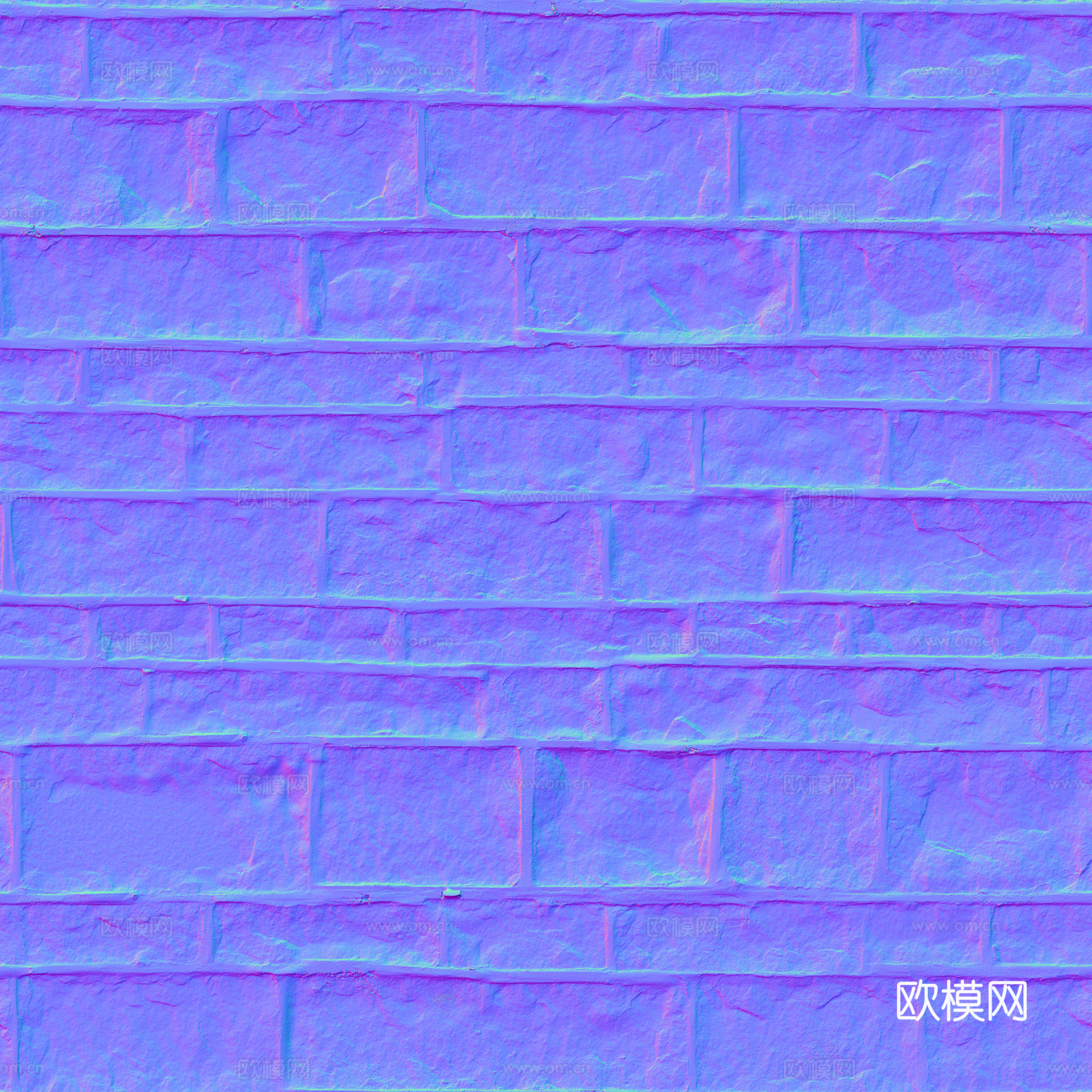 无缝砖墙石墙石砖户外砖 PBR材质贴图 2k
