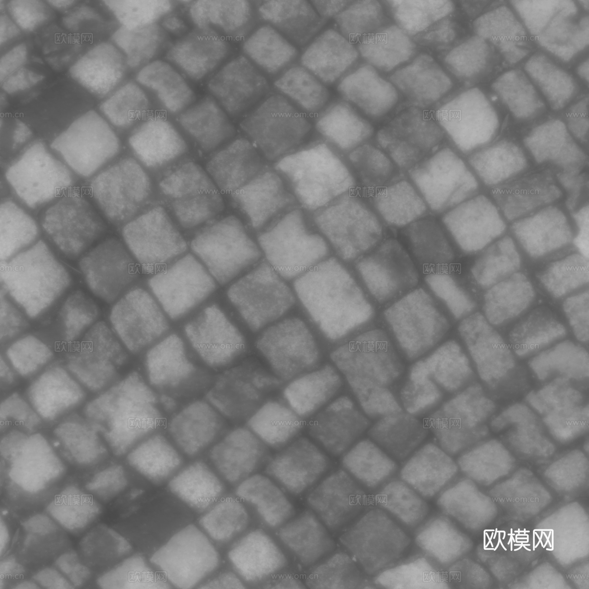 无缝石地石砖铺路石户外地 PBR材质贴图 2k