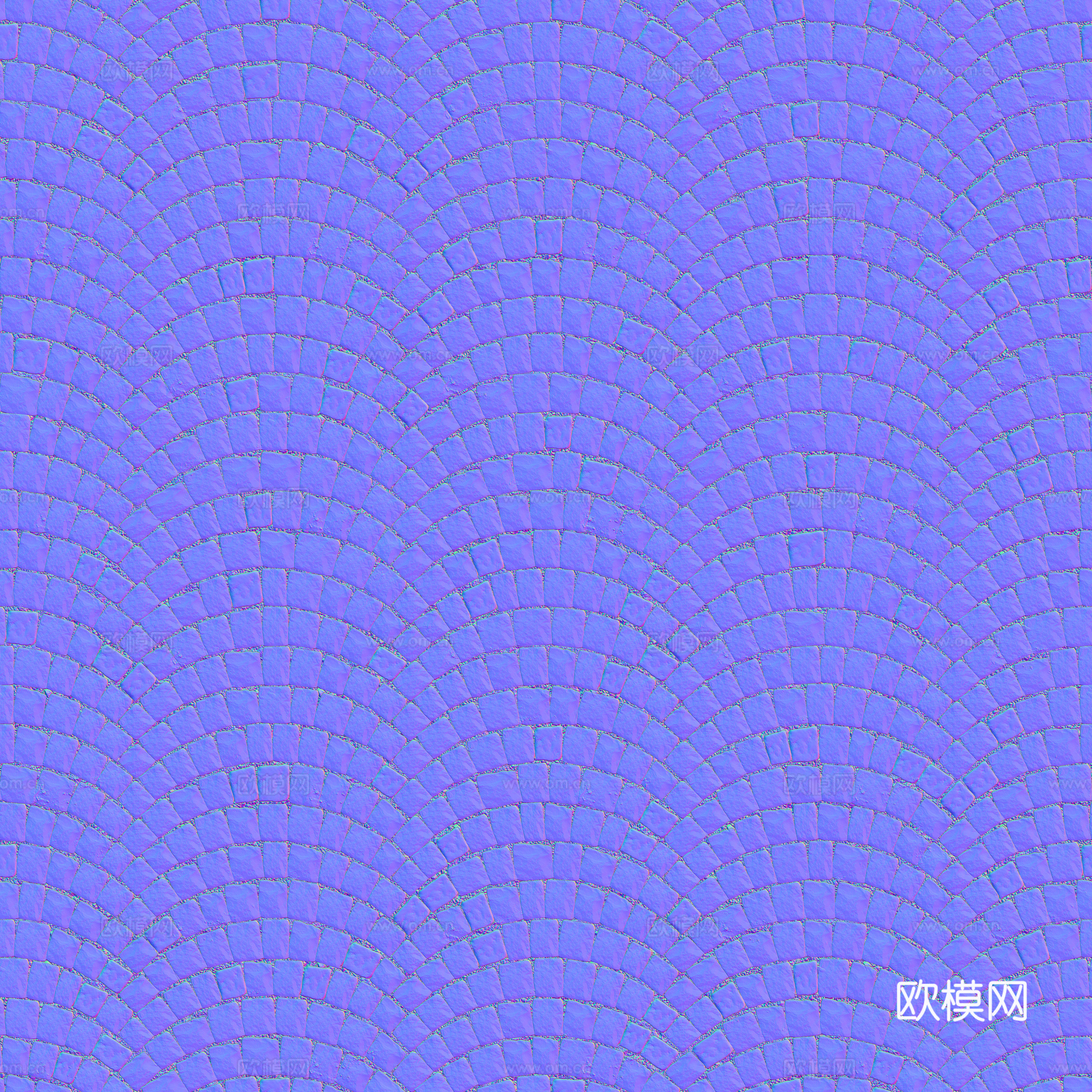 无缝石地石砖铺路石户外地面 PBR材质贴图 2k