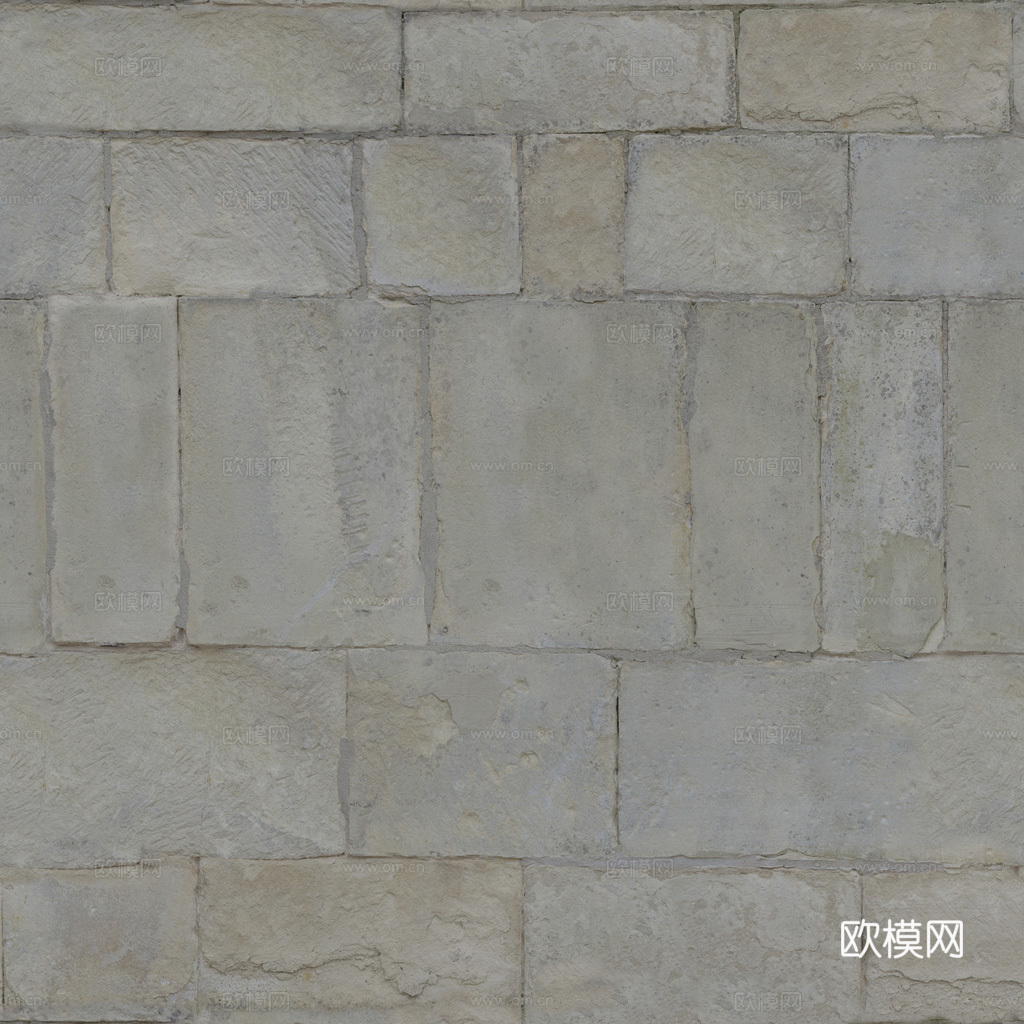 无缝砖墙石墙石砖石地铺路砖户外砖 PBR材质贴图 1k