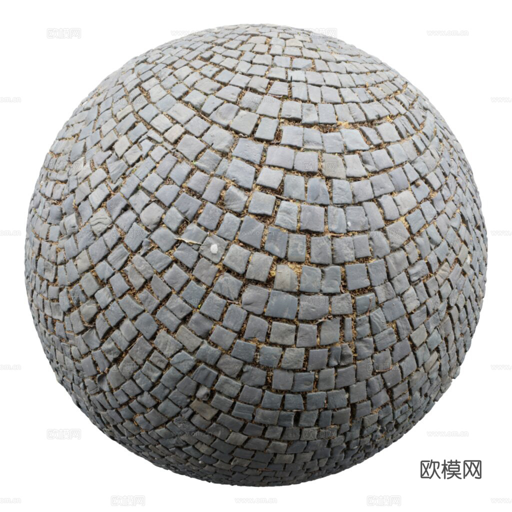 无缝石地石砖铺路石户外地面 PBR材质贴图 1k