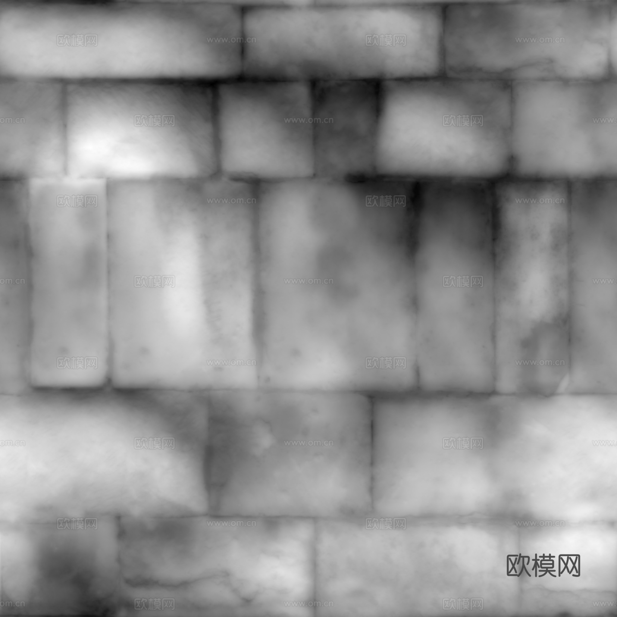 无缝砖墙石墙石砖石地铺路砖户外砖 PBR材质贴图 2k
