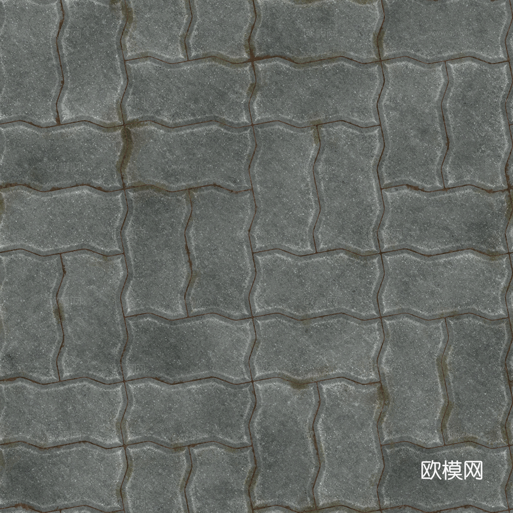无缝地砖水泥砖铺路砖户外砖 PBR材质贴图 2k