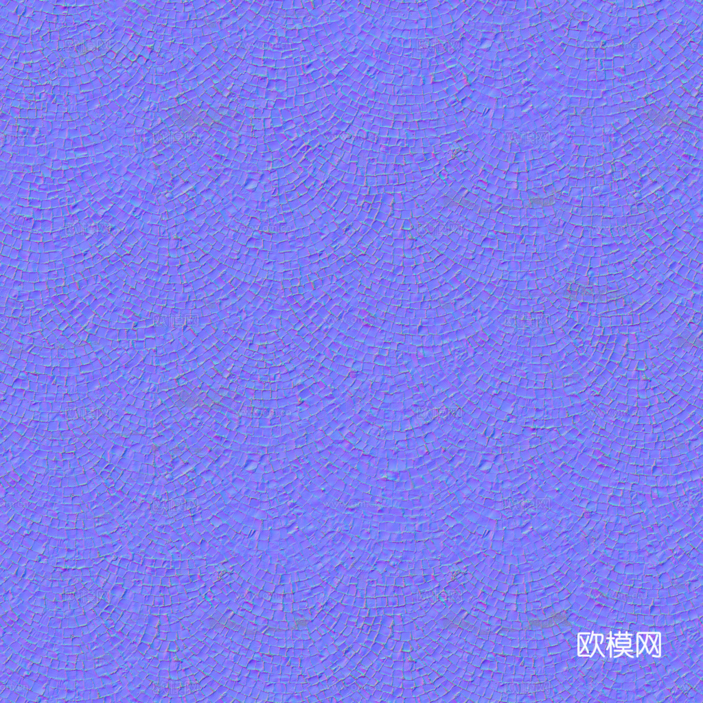 无缝石地石砖铺路石户外地面 PBR材质贴图 1k下载（渲染图3）