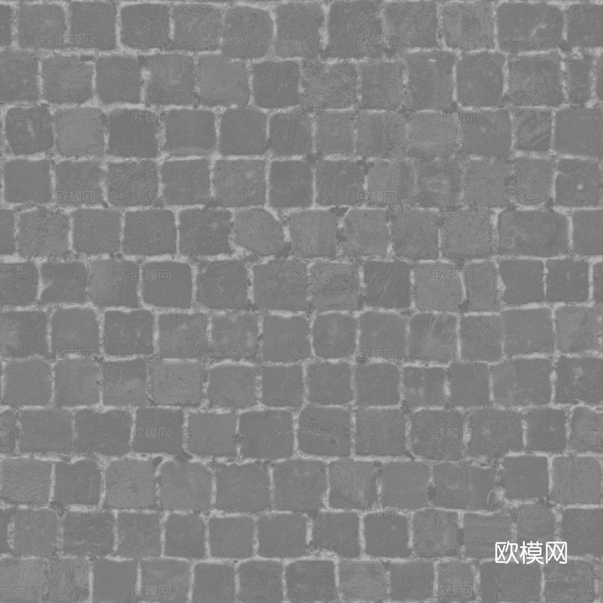 无缝石地石砖铺路石户外地面 PBR材质贴图 2k