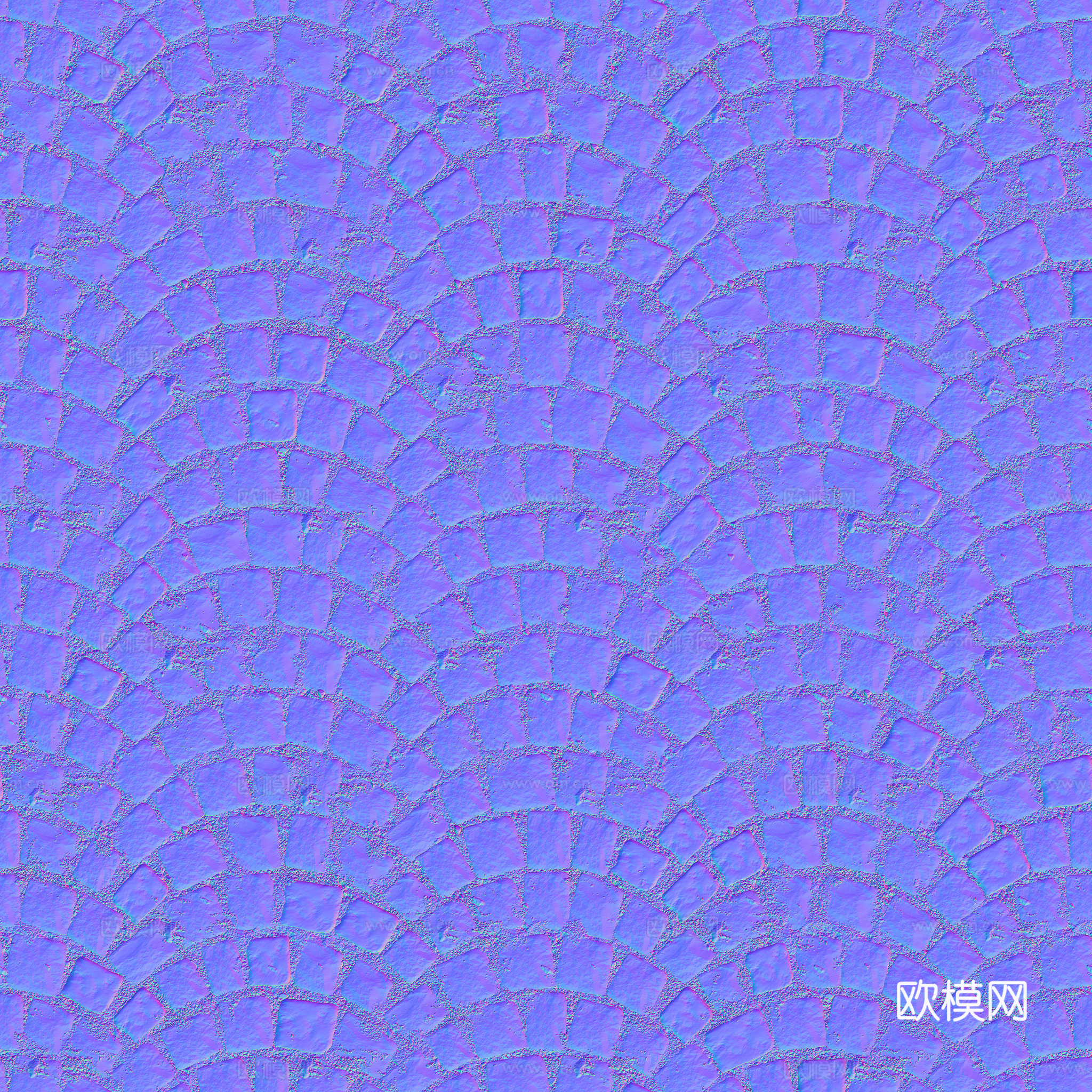 无缝石地石砖铺路石户外地面 PBR材质贴图 2k