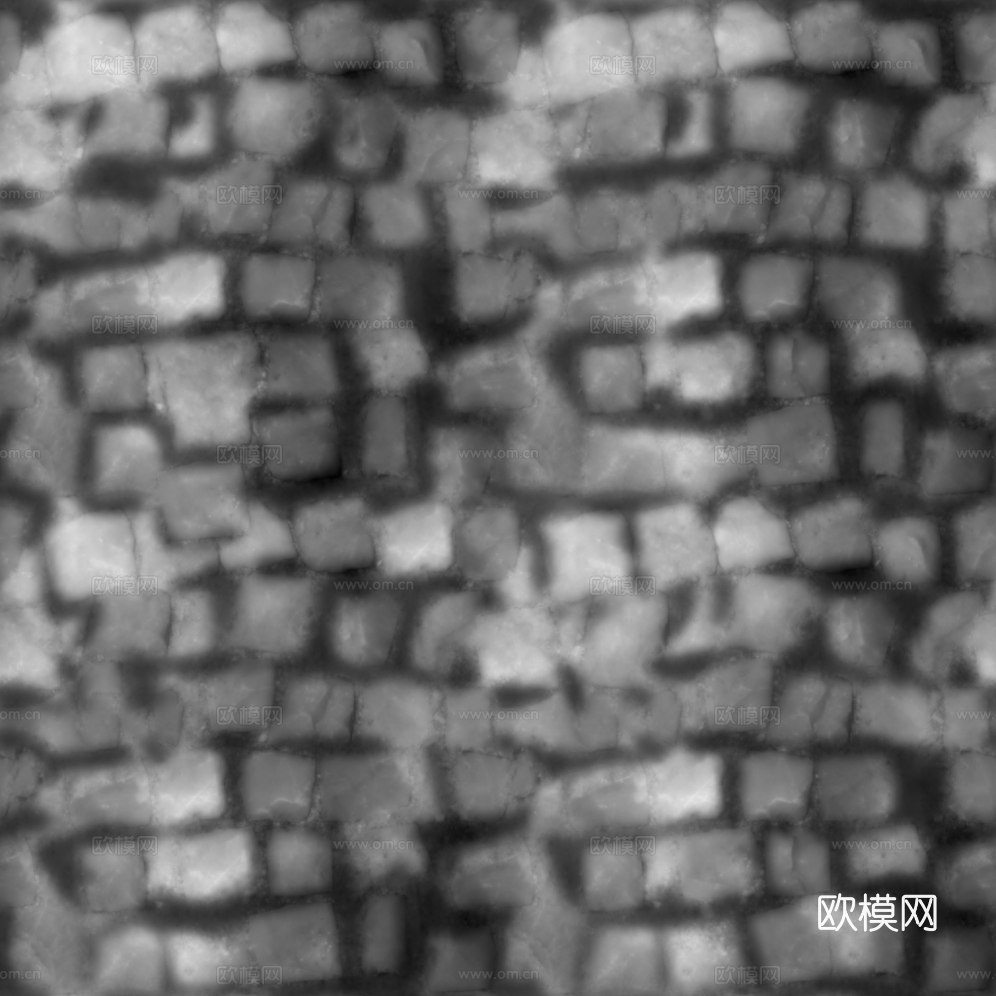 无缝石地石砖铺路石户外地 PBR材质贴图 2k