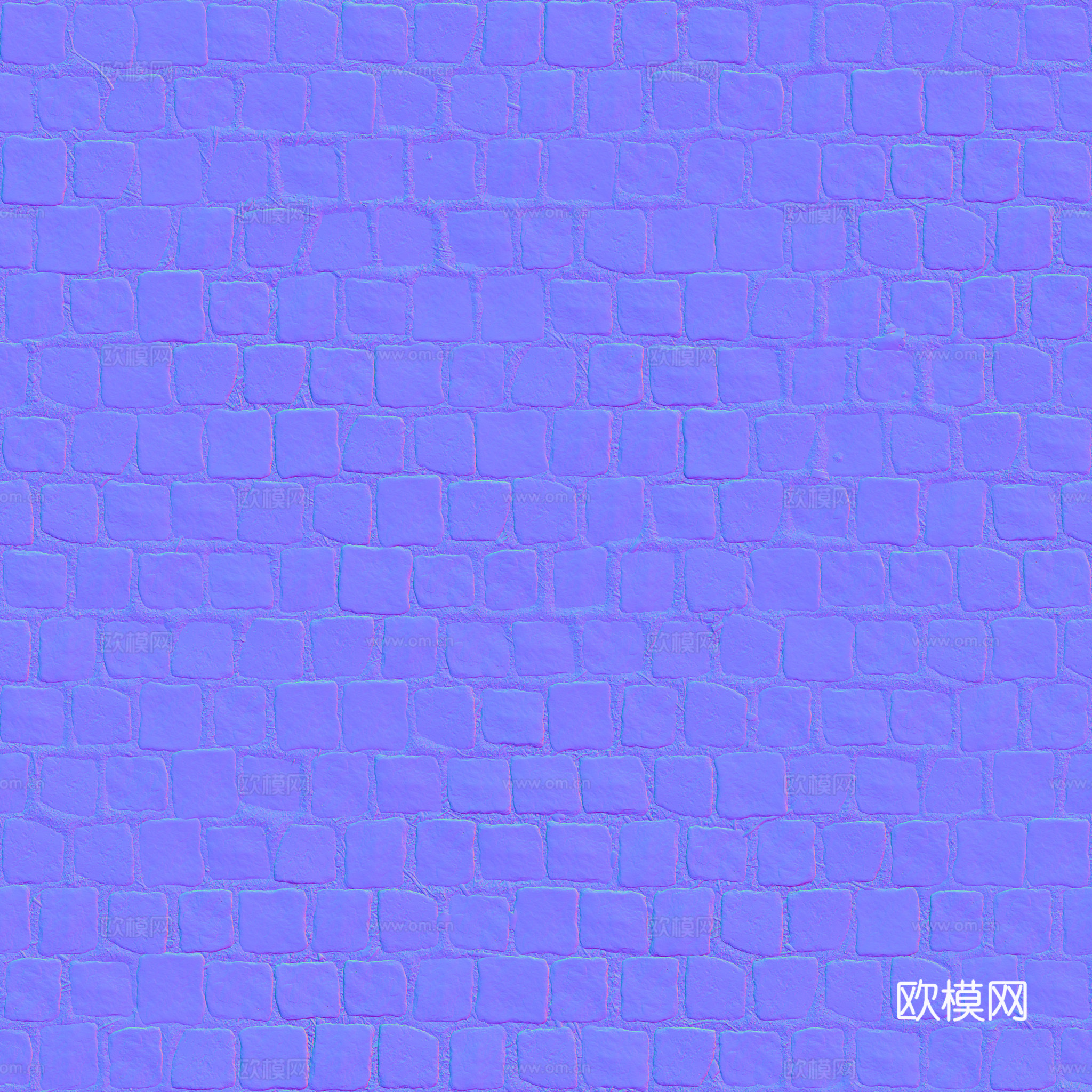 无缝石地石砖铺路石户外地面 PBR材质贴图 2k