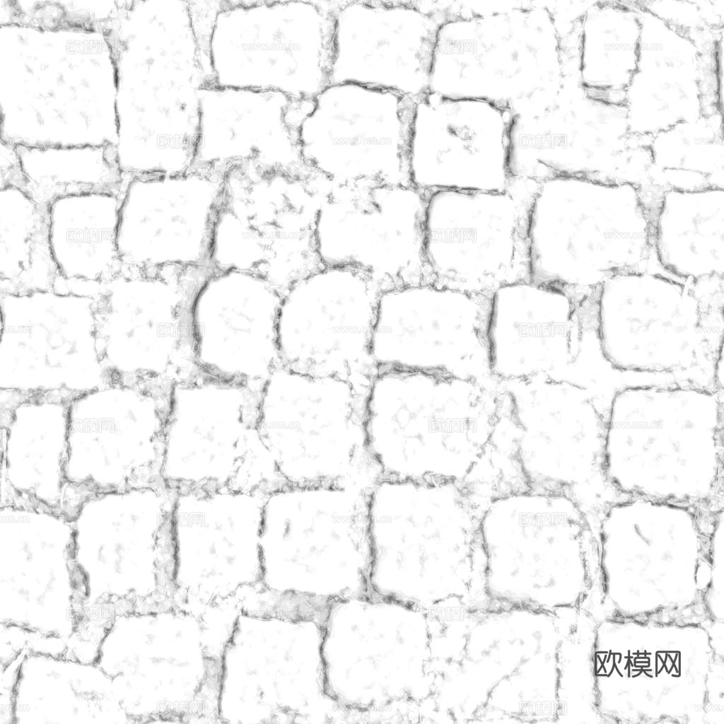 无缝石地石砖铺路石 PBR材质贴图 1k