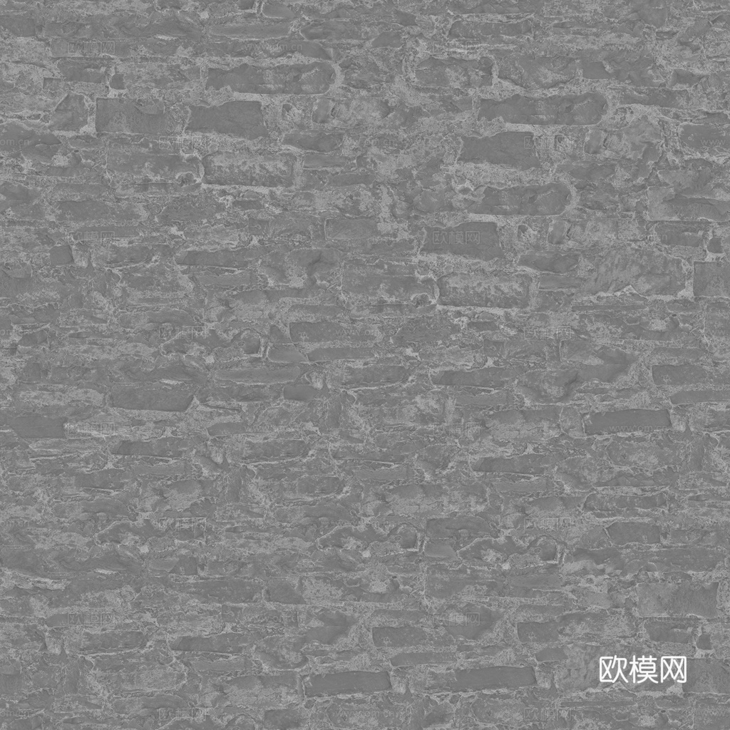 无缝石墙石地 PBR材质贴图 1k