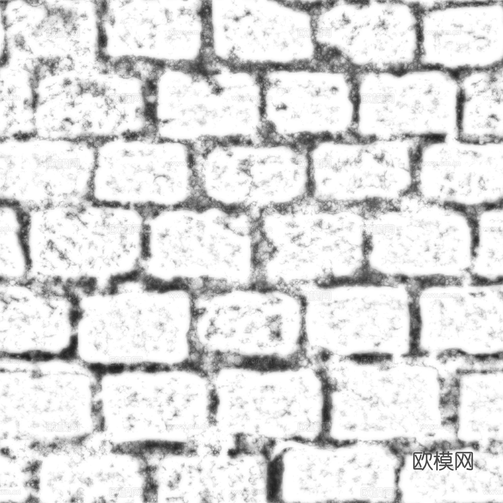 无缝石地石砖铺路石户外地 PBR材质贴图 2k