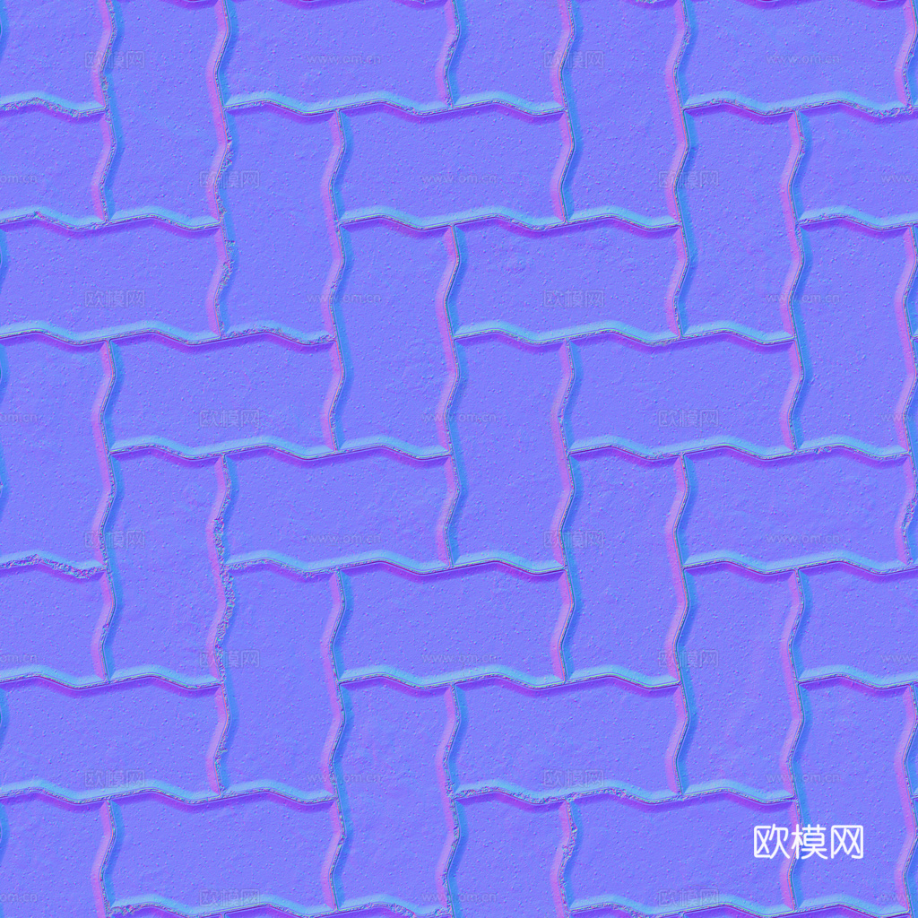 无缝地砖水泥砖铺路砖户外砖 PBR材质贴图 1k