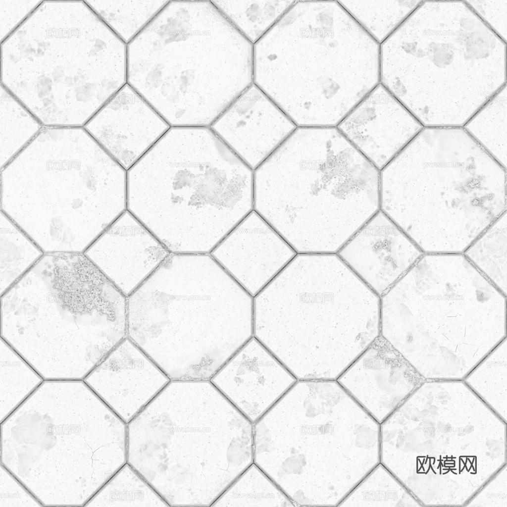 无缝黑色破旧地砖石板砖铺路砖户外砖 PBR材质贴图 1k