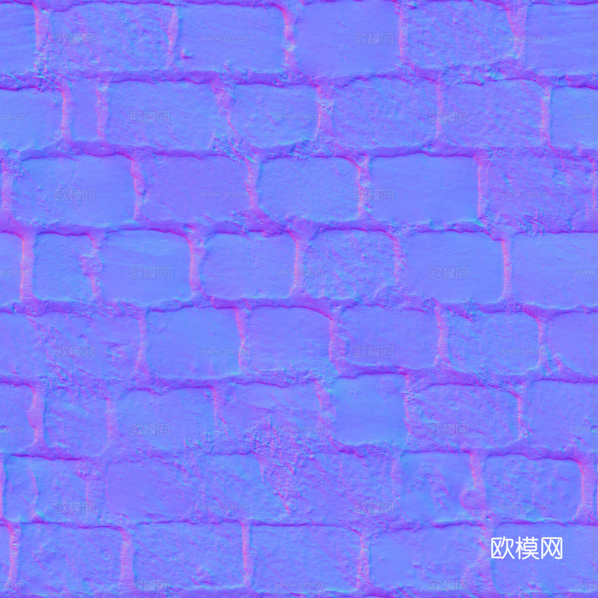 无缝石地石砖铺路石户外地 PBR材质贴图 2k