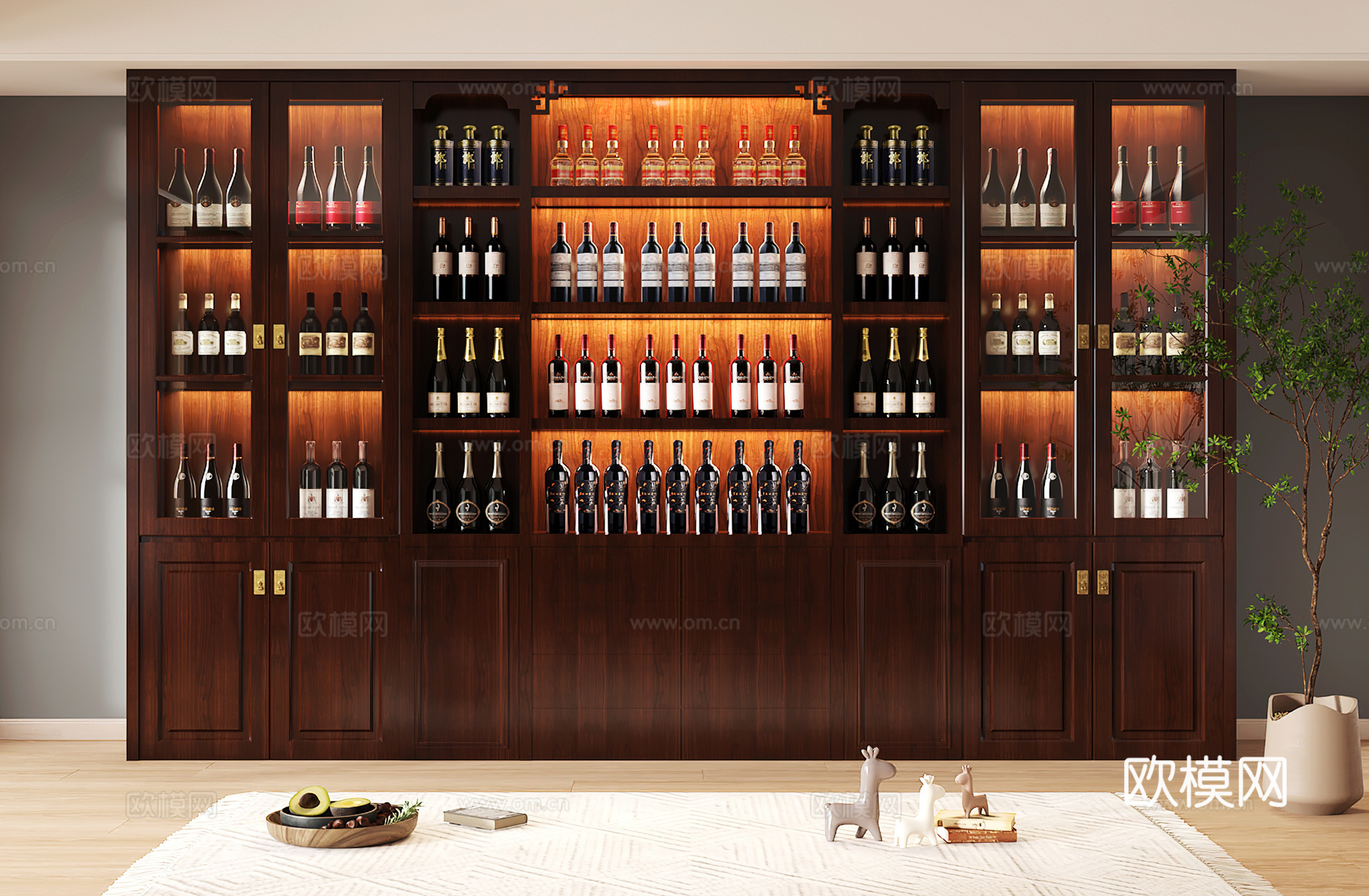 酒柜设计 酒柜 红酒柜 吧台酒柜 隔断酒柜3d模型下载