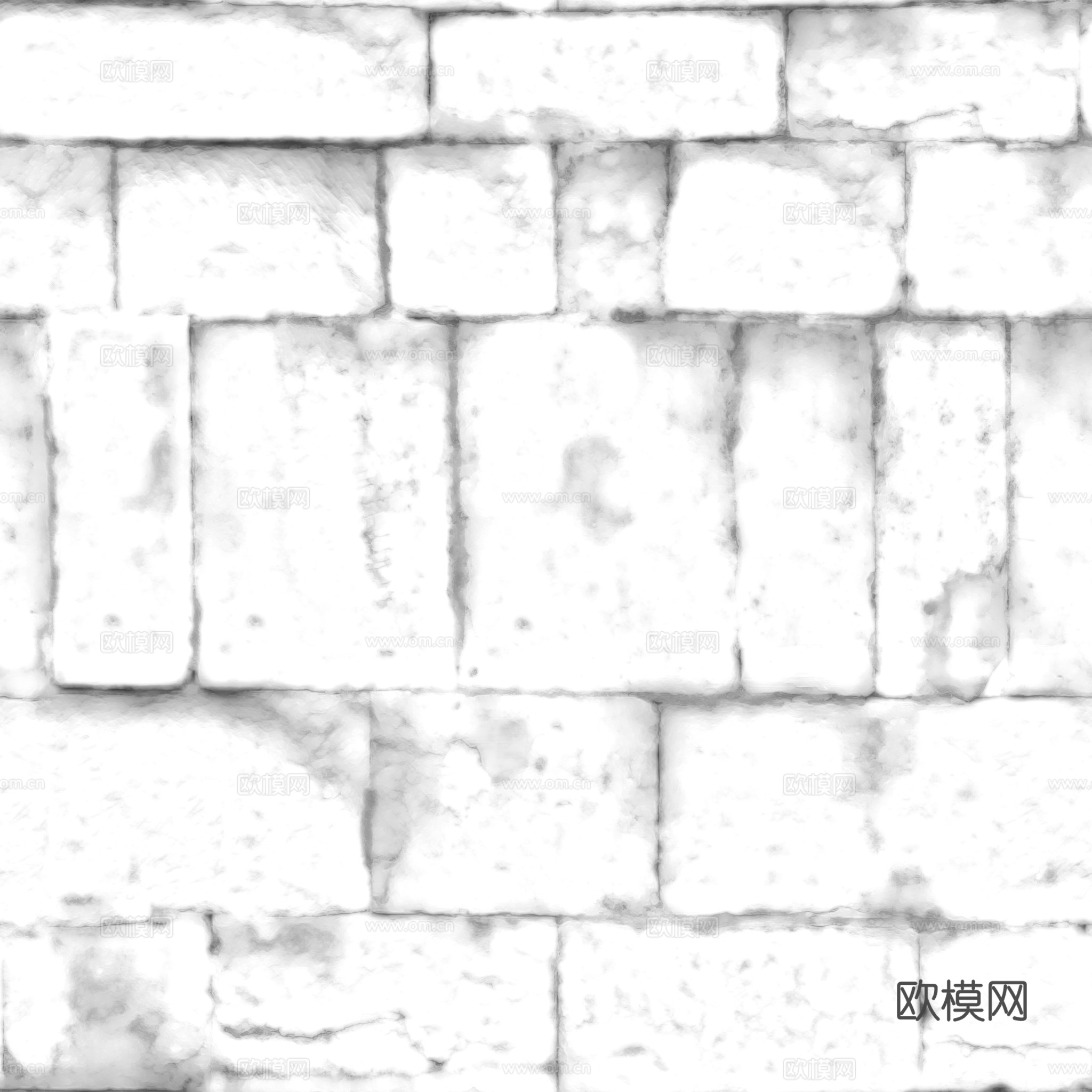 无缝砖墙石墙石砖石地铺路砖户外砖 PBR材质贴图 2k