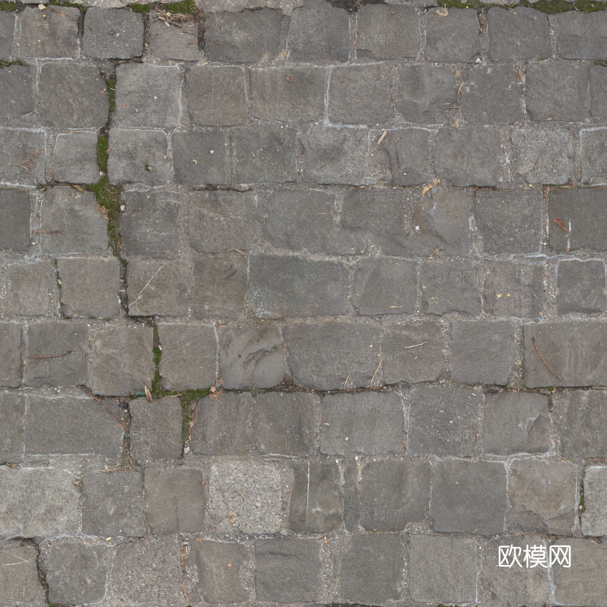 无缝石地石砖铺路石户外地 PBR材质贴图 2k