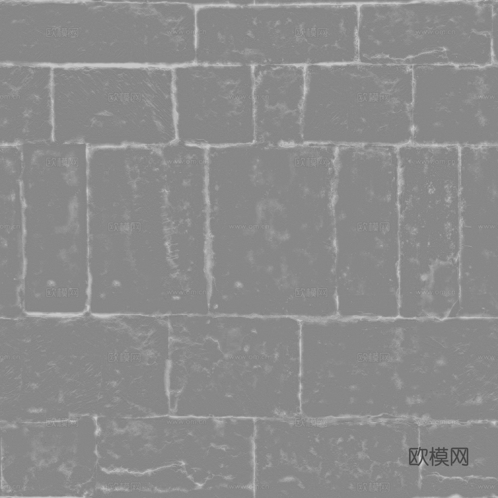 无缝砖墙石墙石砖石地铺路砖户外砖 PBR材质贴图 1k