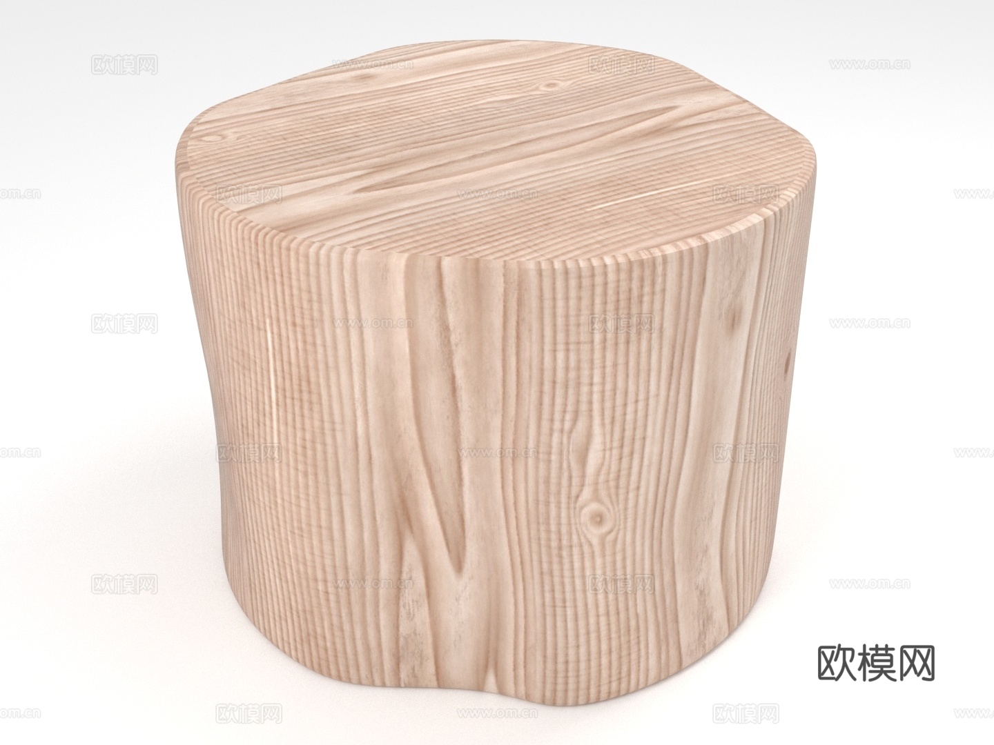 木墩 原木凳 树桩凳 实木凳3d模型下载（渲染图1）
