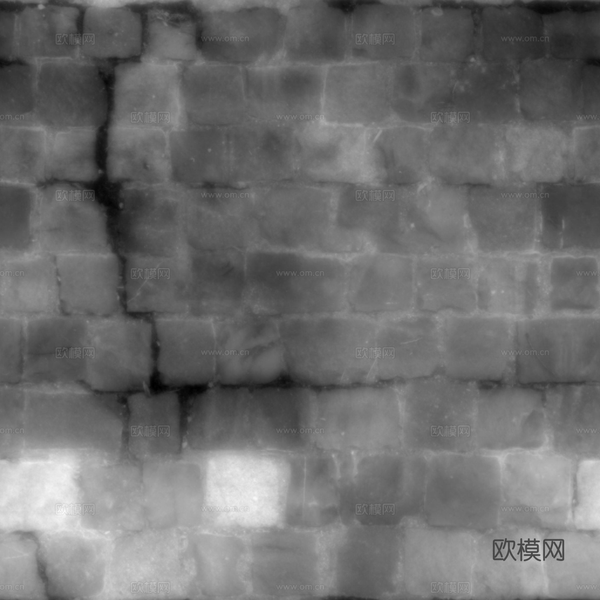 无缝石地石砖铺路石户外地 PBR材质贴图 2k