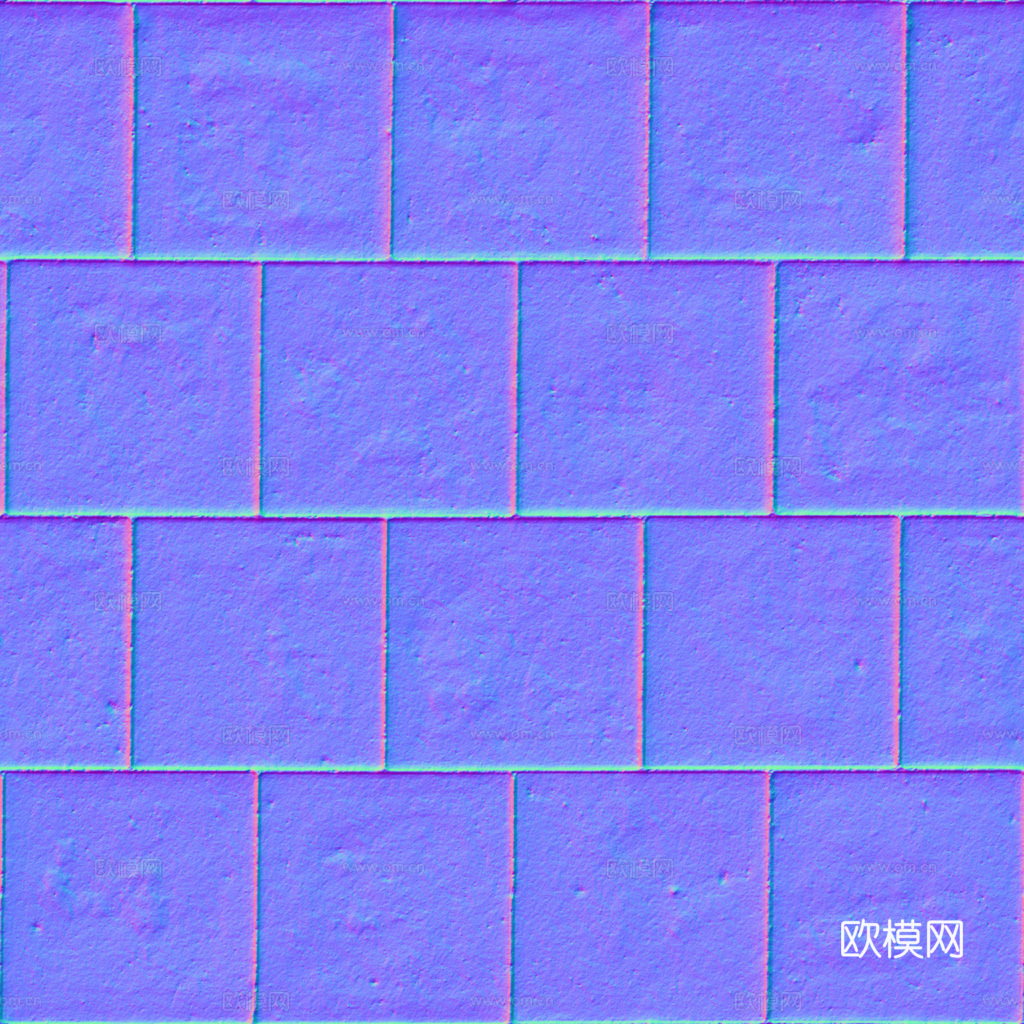 无缝地砖砖地水泥砖铺路砖户外砖 PBR材质贴图 1k