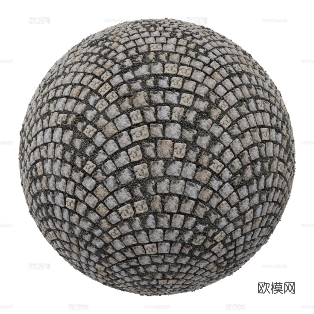无缝石地石砖铺路石户外地面 PBR材质贴图 1k