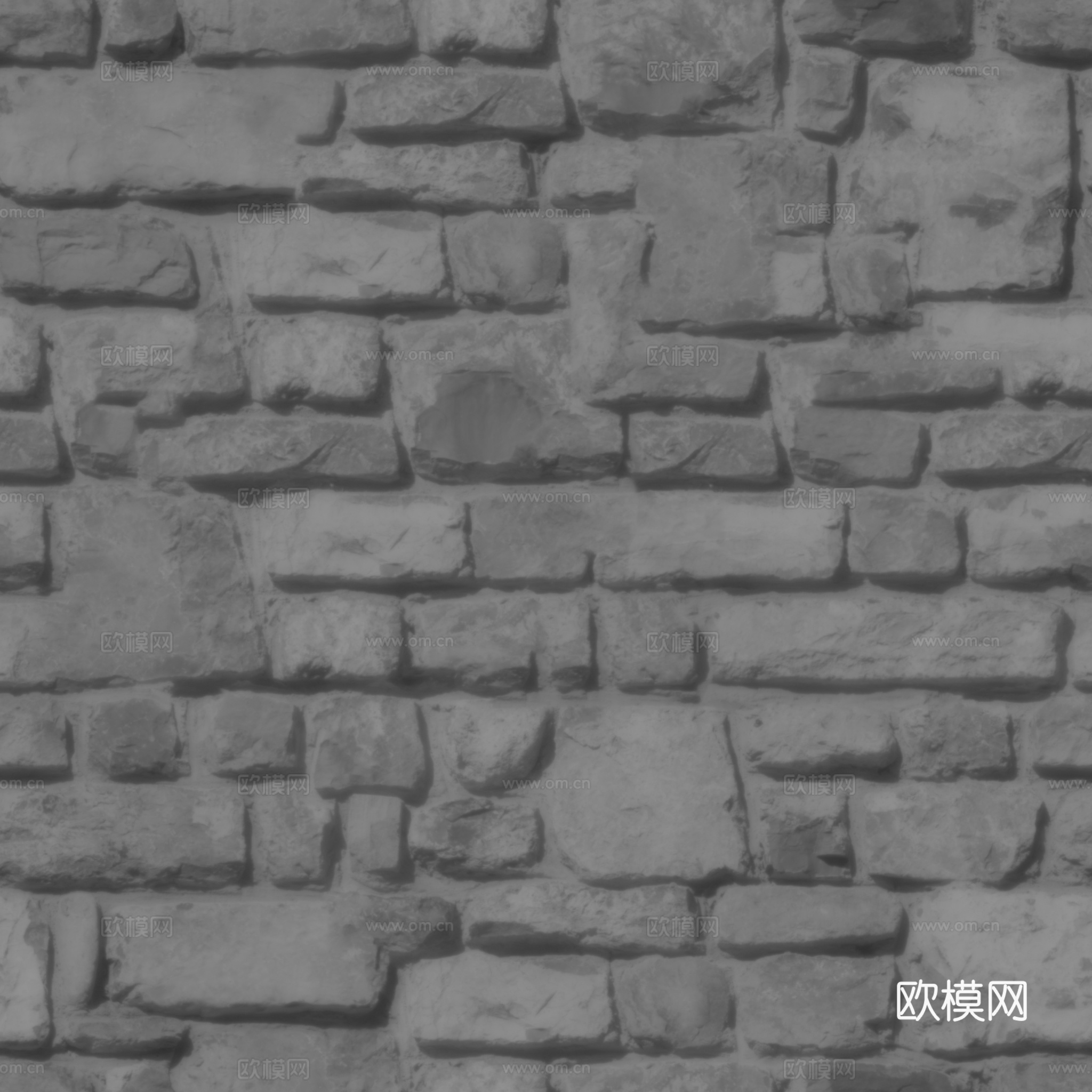 无缝石墙石地石砖铺路石户外墙地 PBR材质贴图 2k