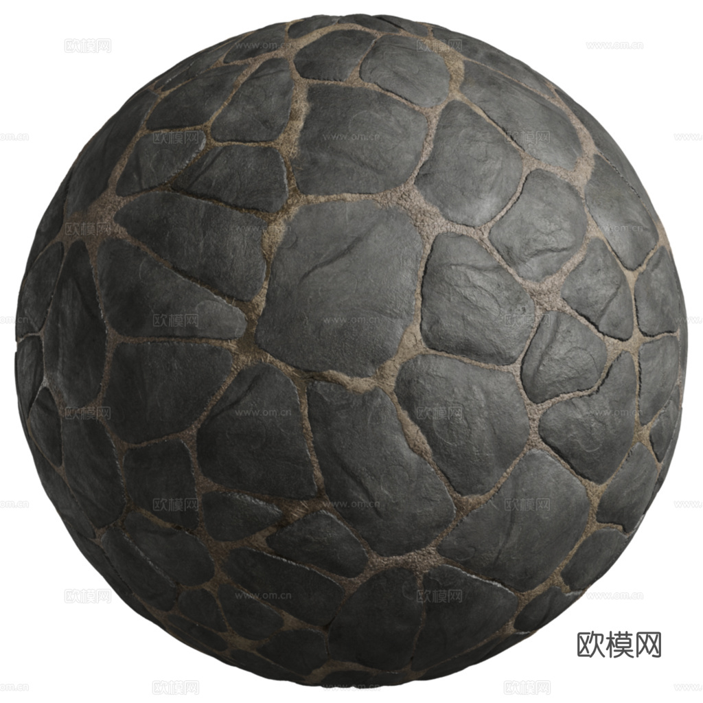 无缝石地石砖铺路石户外地面 PBR材质贴图 2k