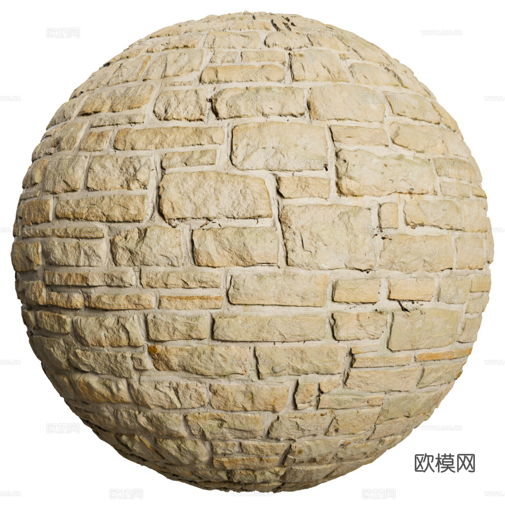 无缝石墙石地 PBR材质贴图 1k