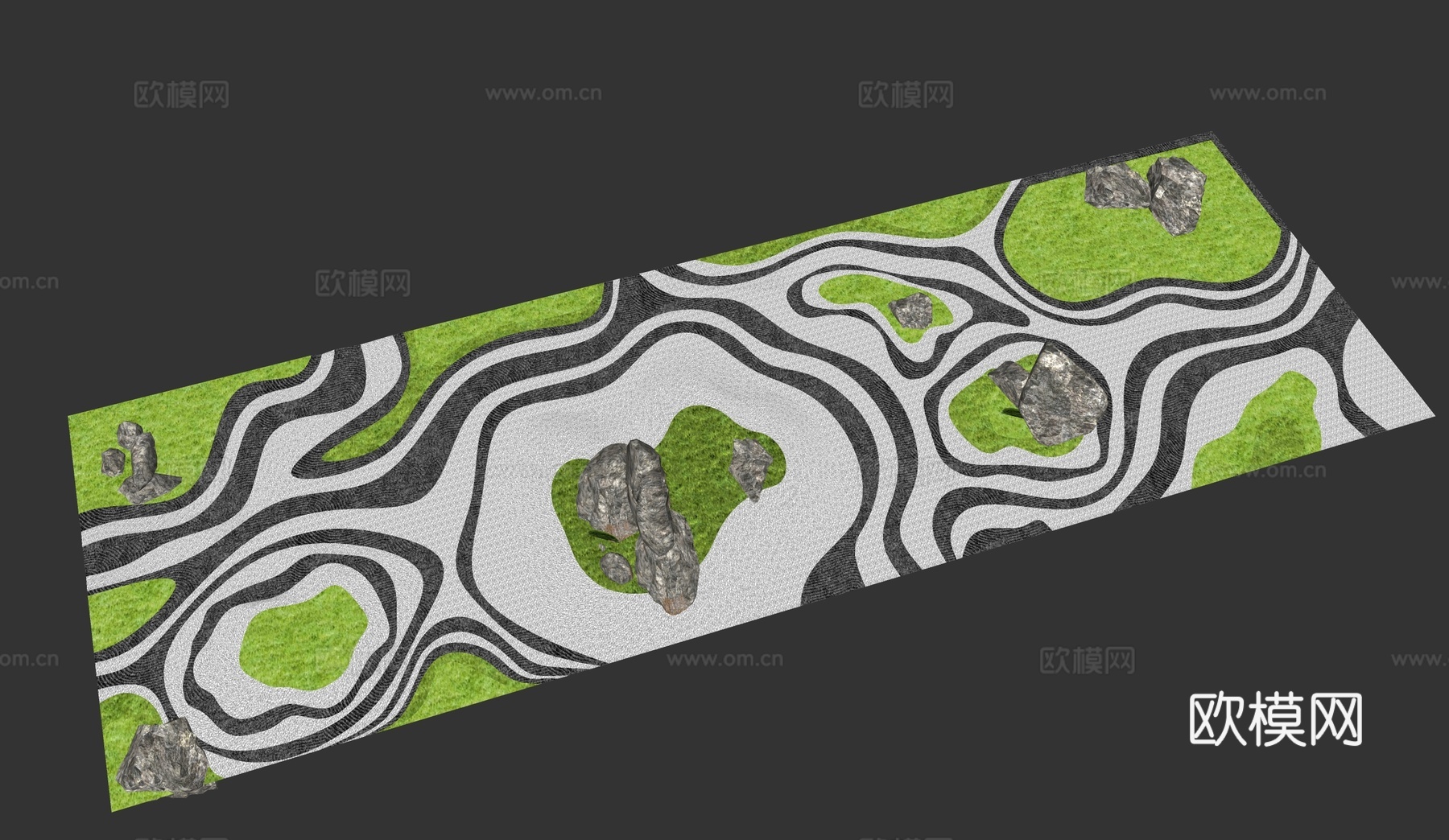 微地形 枯山水su模型