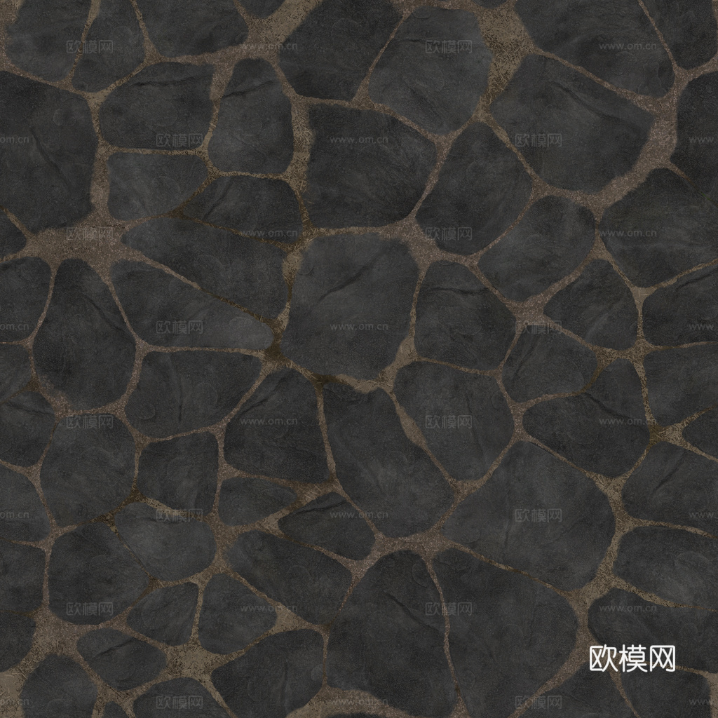 无缝石地石砖铺路石户外地面 PBR材质贴图 1k